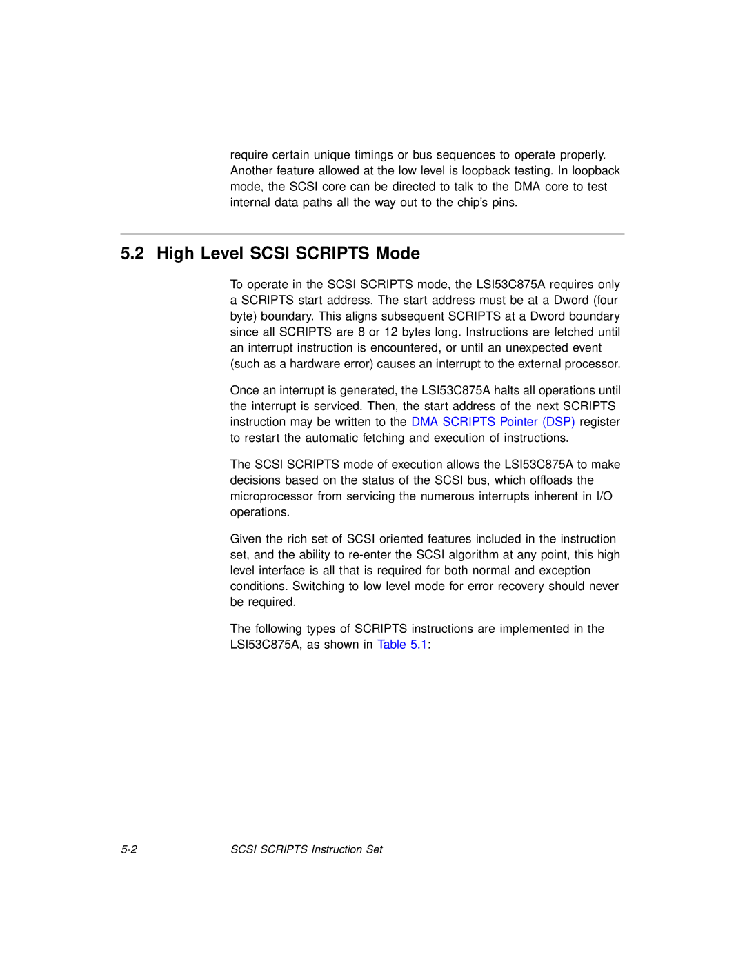 LSI 53C875A technical manual High Level Scsi Scripts Mode 