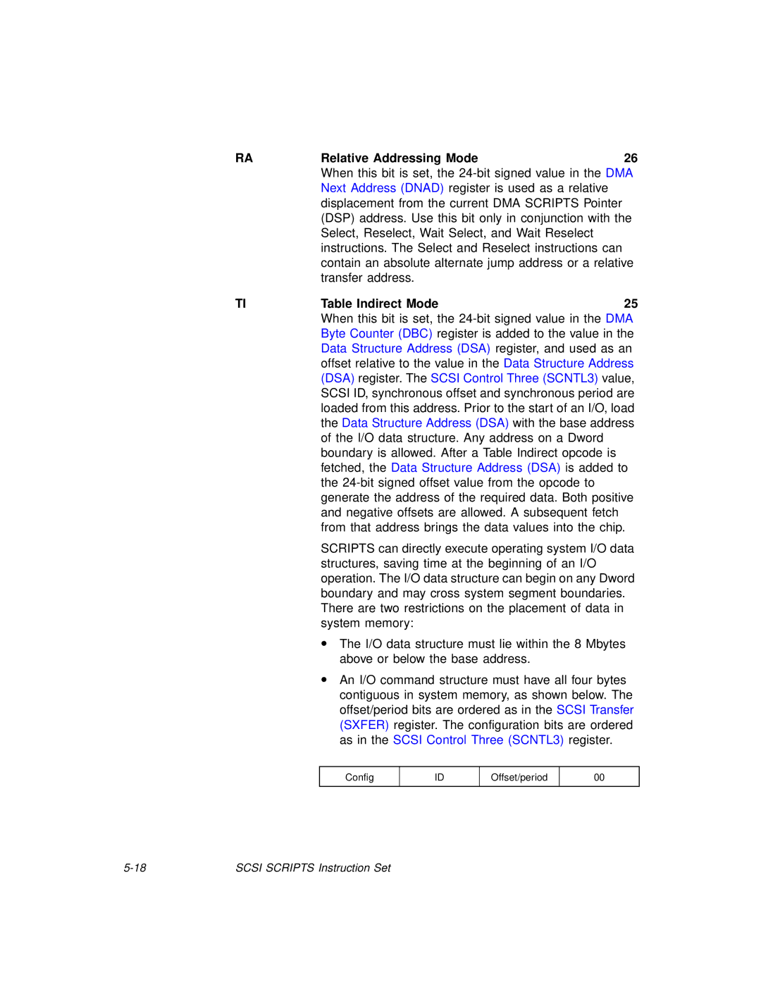 LSI 53C875A technical manual Relative Addressing Mode, TITable Indirect Mode25 