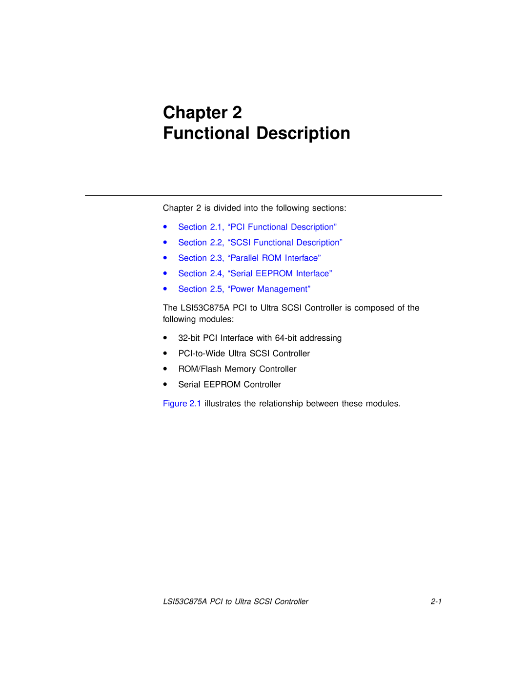 LSI 53C875A technical manual Chapter Functional Description 