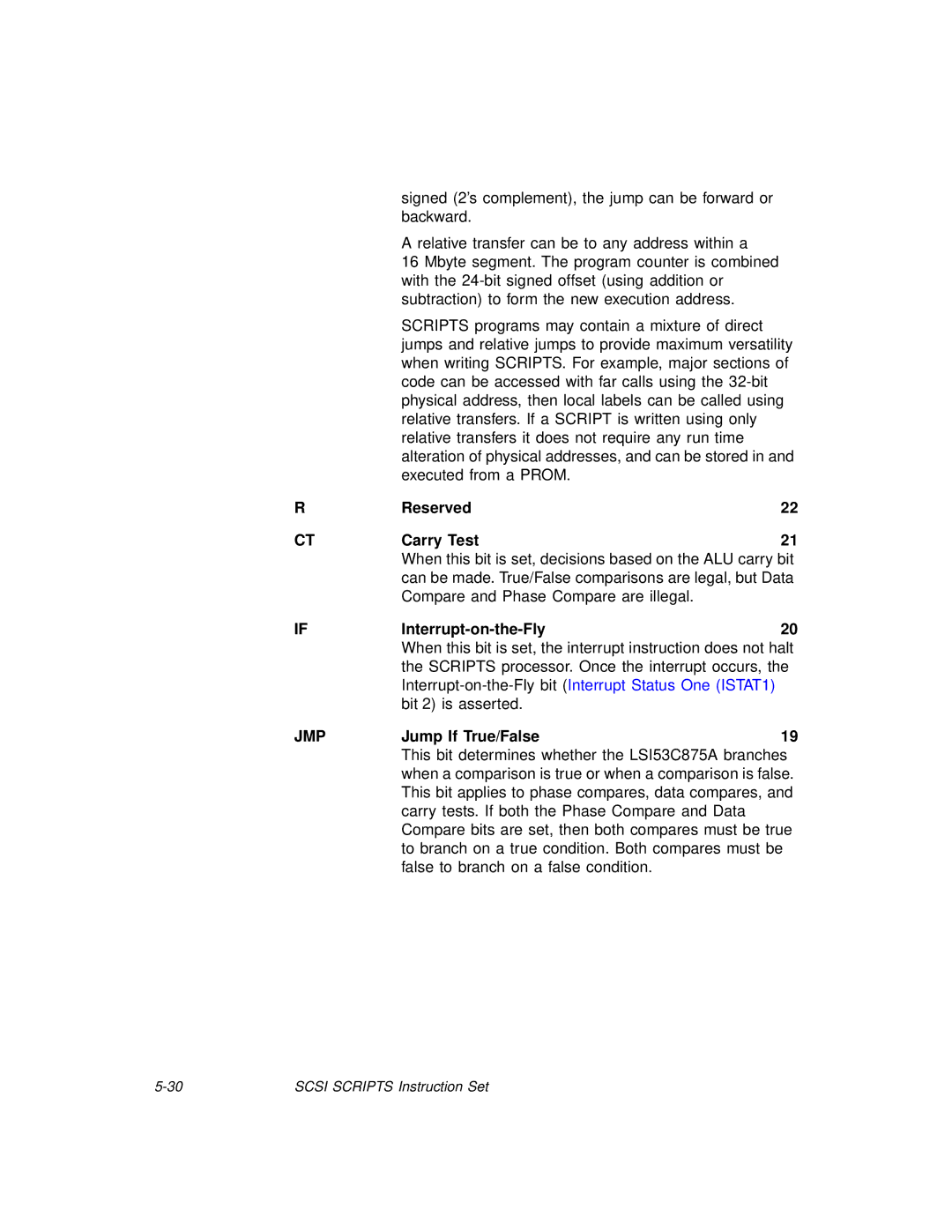 LSI 53C875A technical manual Bit 2 is asserted, Jmp, Jump If True/False 