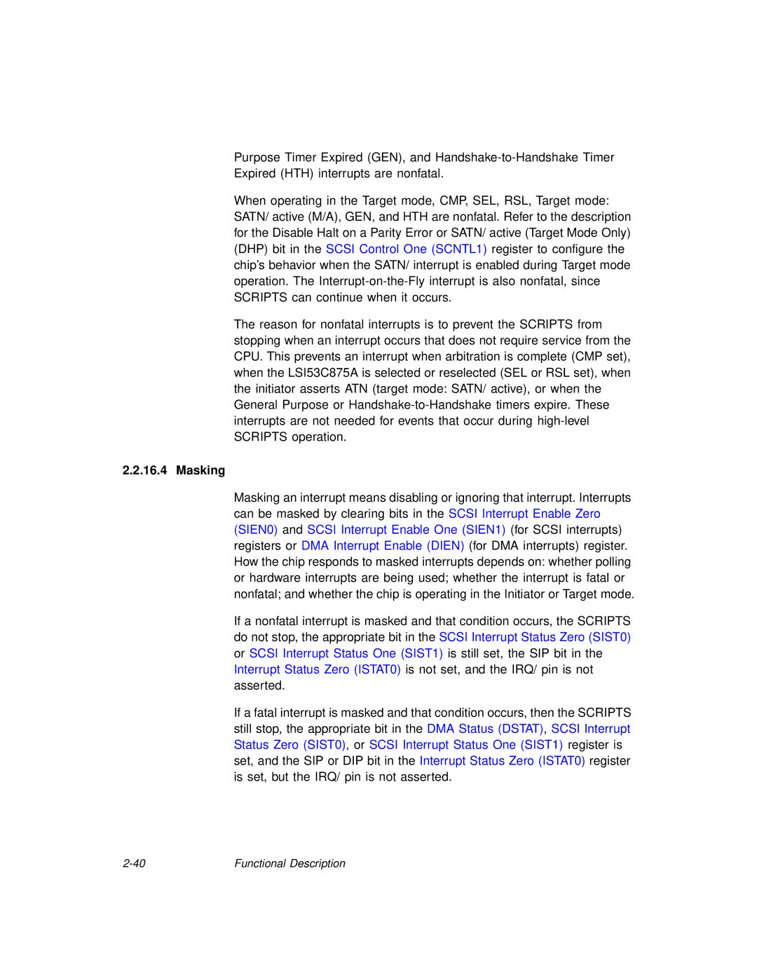 LSI 53C875A technical manual Masking 