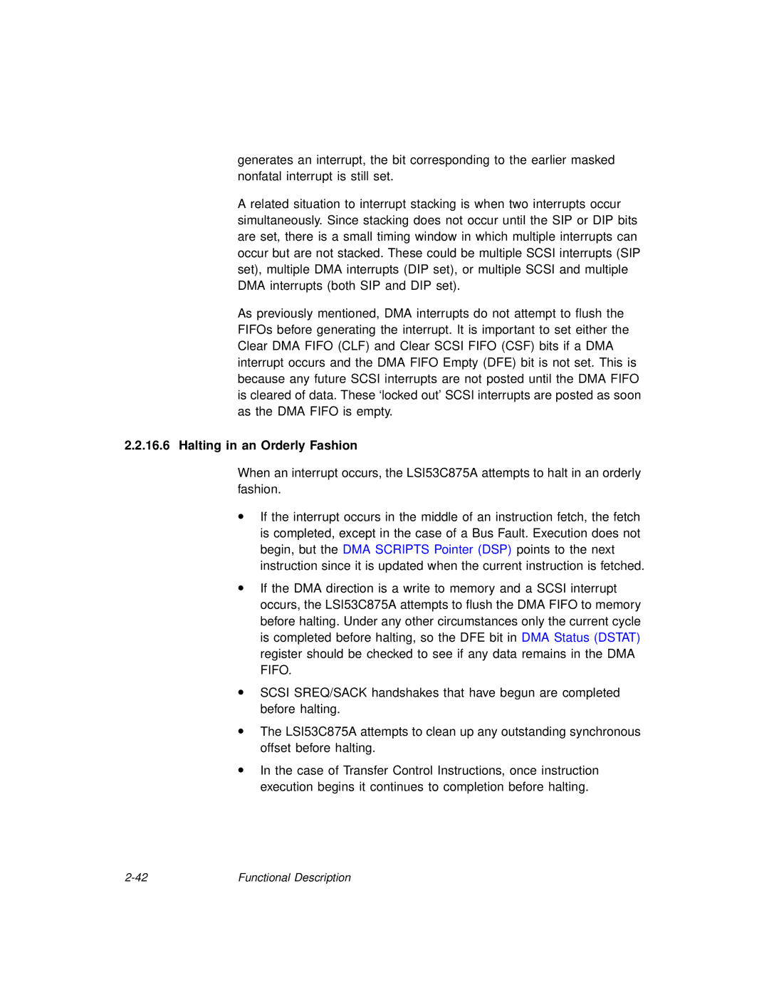 LSI 53C875A technical manual Halting in an Orderly Fashion 