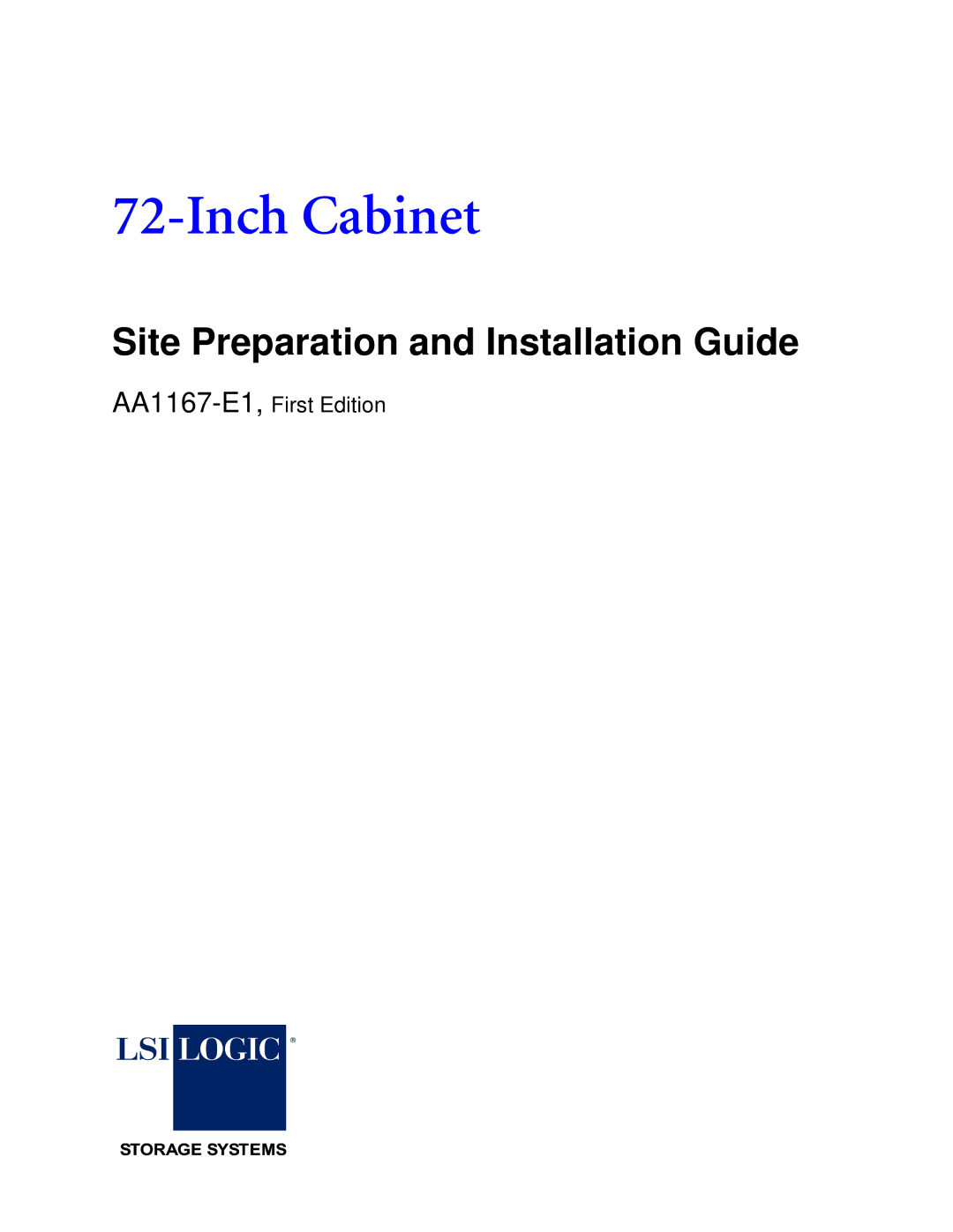 LSI AA1167-E1 manual Inch Cabinet 