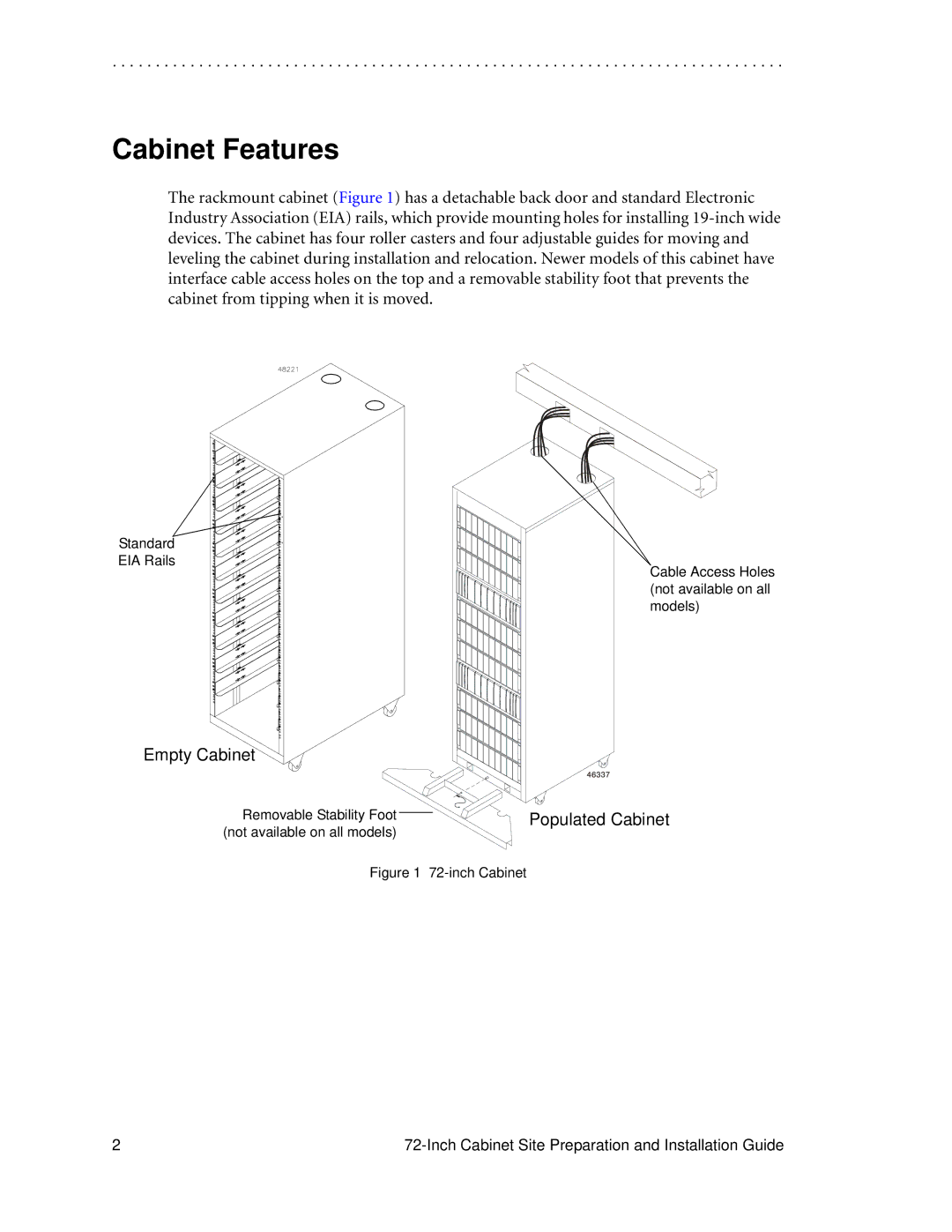 LSI AA1167-E1 manual Cabinet Features, Populated Cabinet 