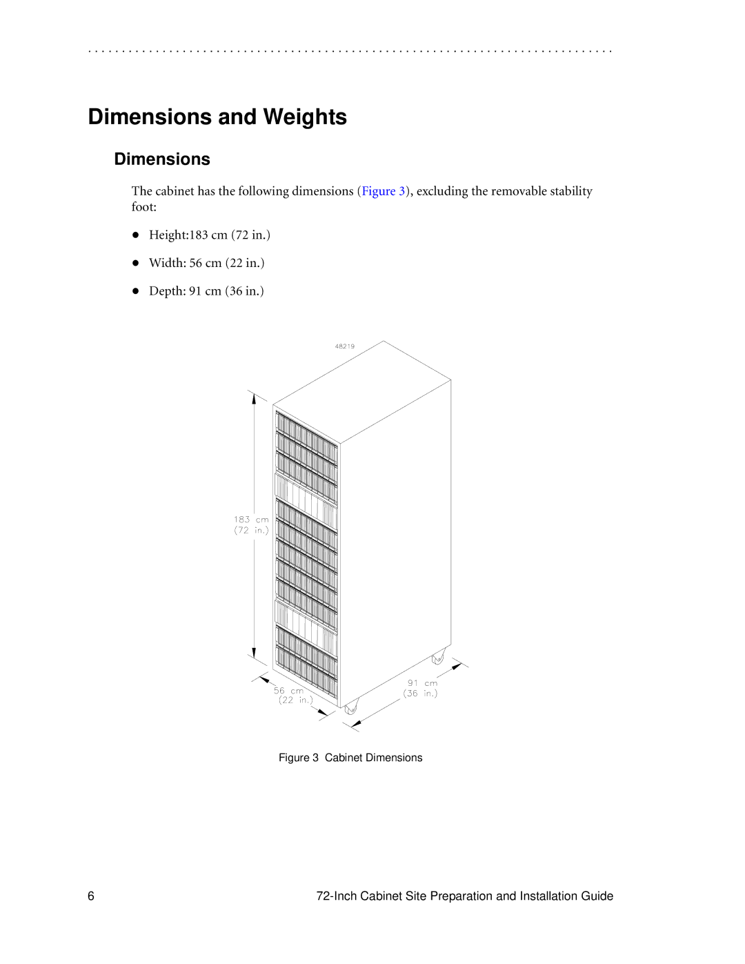 LSI AA1167-E1 manual Dimensions and Weights 