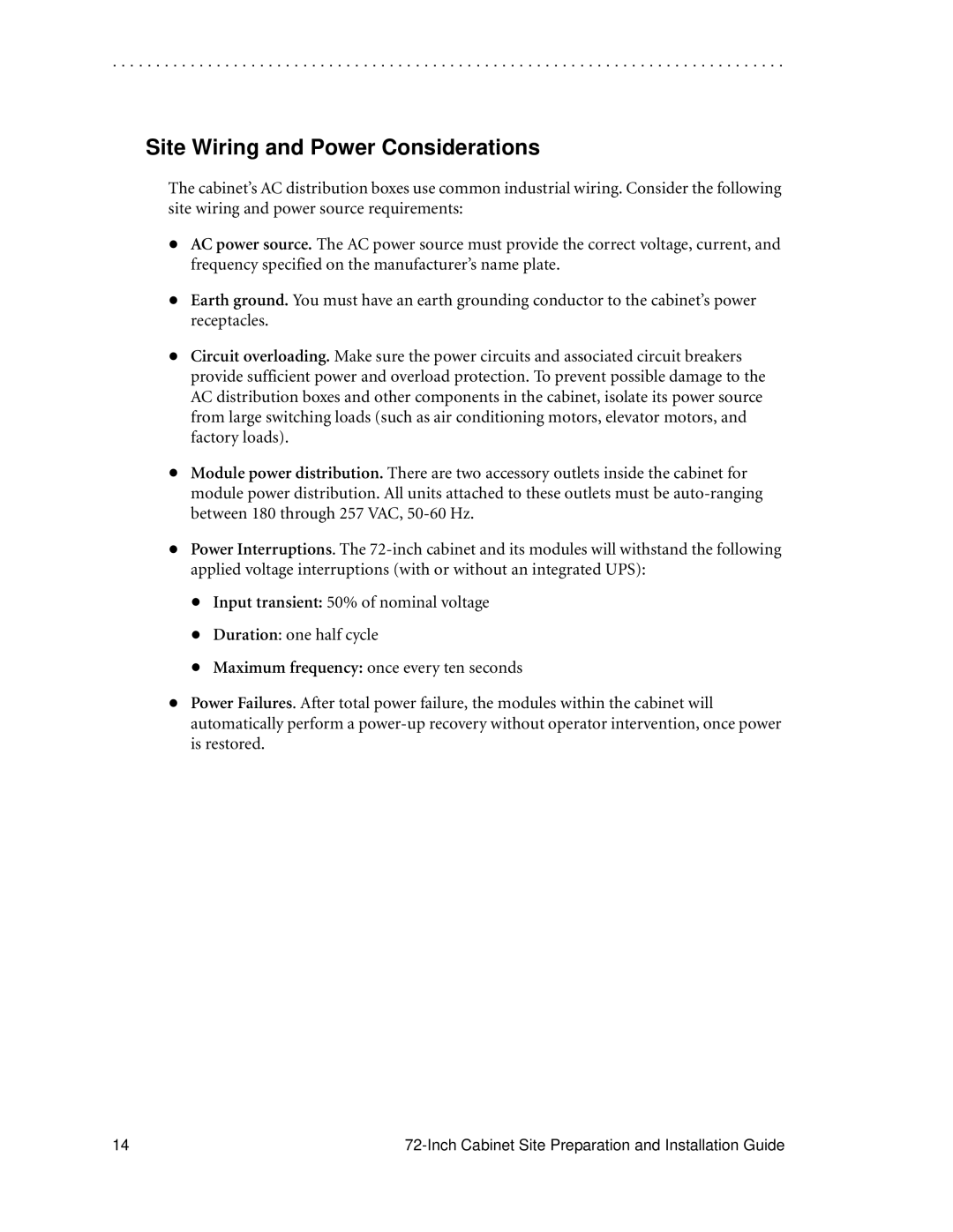 LSI AA1167-E1 manual Site Wiring and Power Considerations 