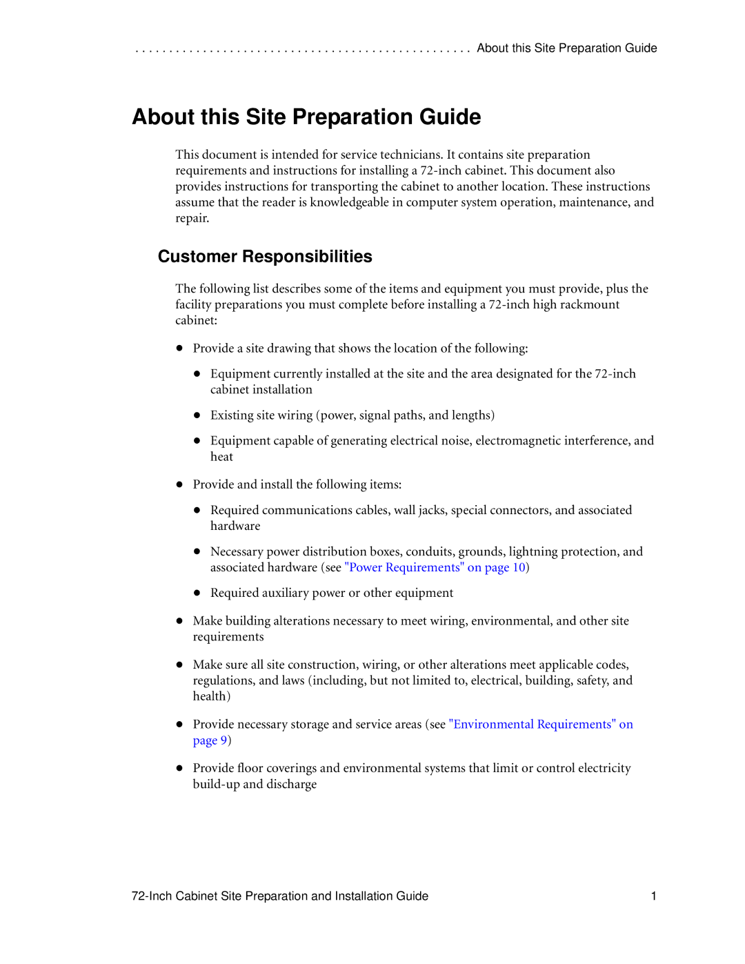 LSI AA1167-E1 manual About this Site Preparation Guide, Customer Responsibilities 