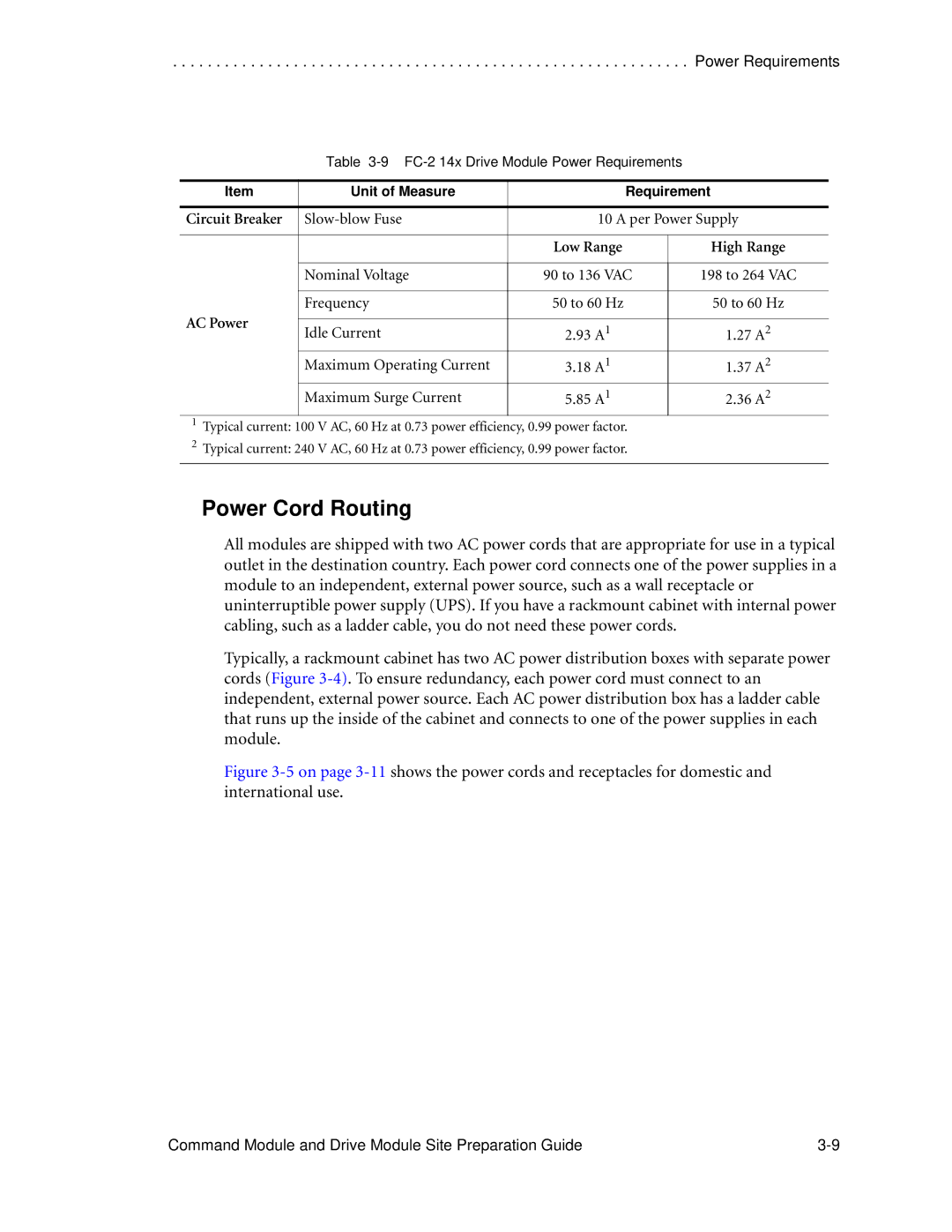 LSI AP1172-E1 manual FC-2 14x Drive Module Power Requirements 