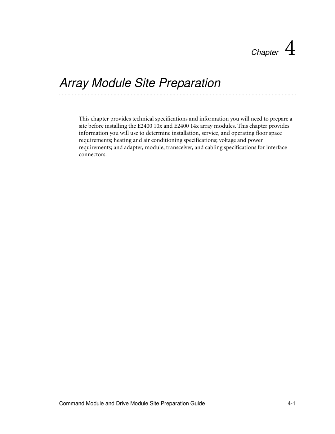 LSI AP1172-E1 manual Array Module Site Preparation 