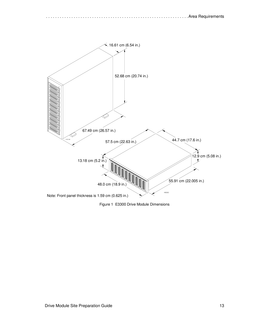 LSI DF1153-E1 manual E3300 Drive Module Dimensions 