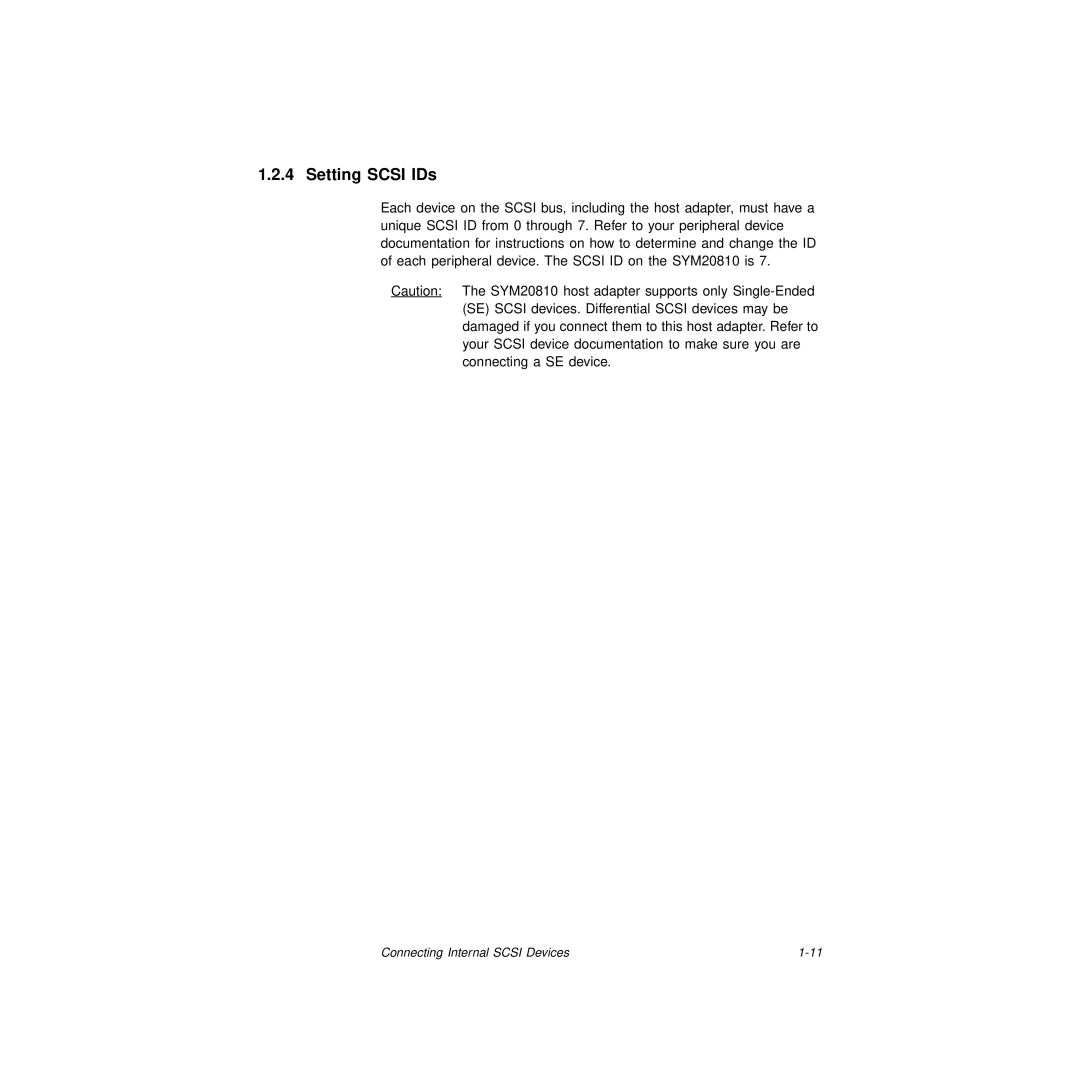 LSI S14037 manual Setting Scsi IDs 