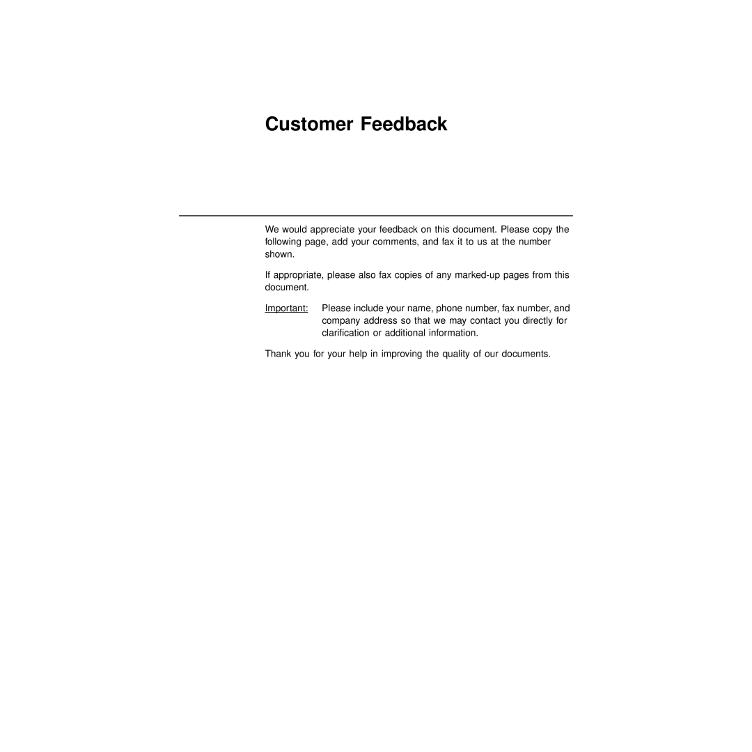 LSI S14037 manual Customer Feedback 