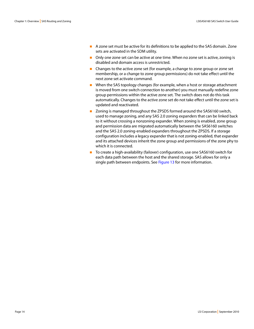 LSI SAS6160 manual Overview SAS Routing and Zoning 