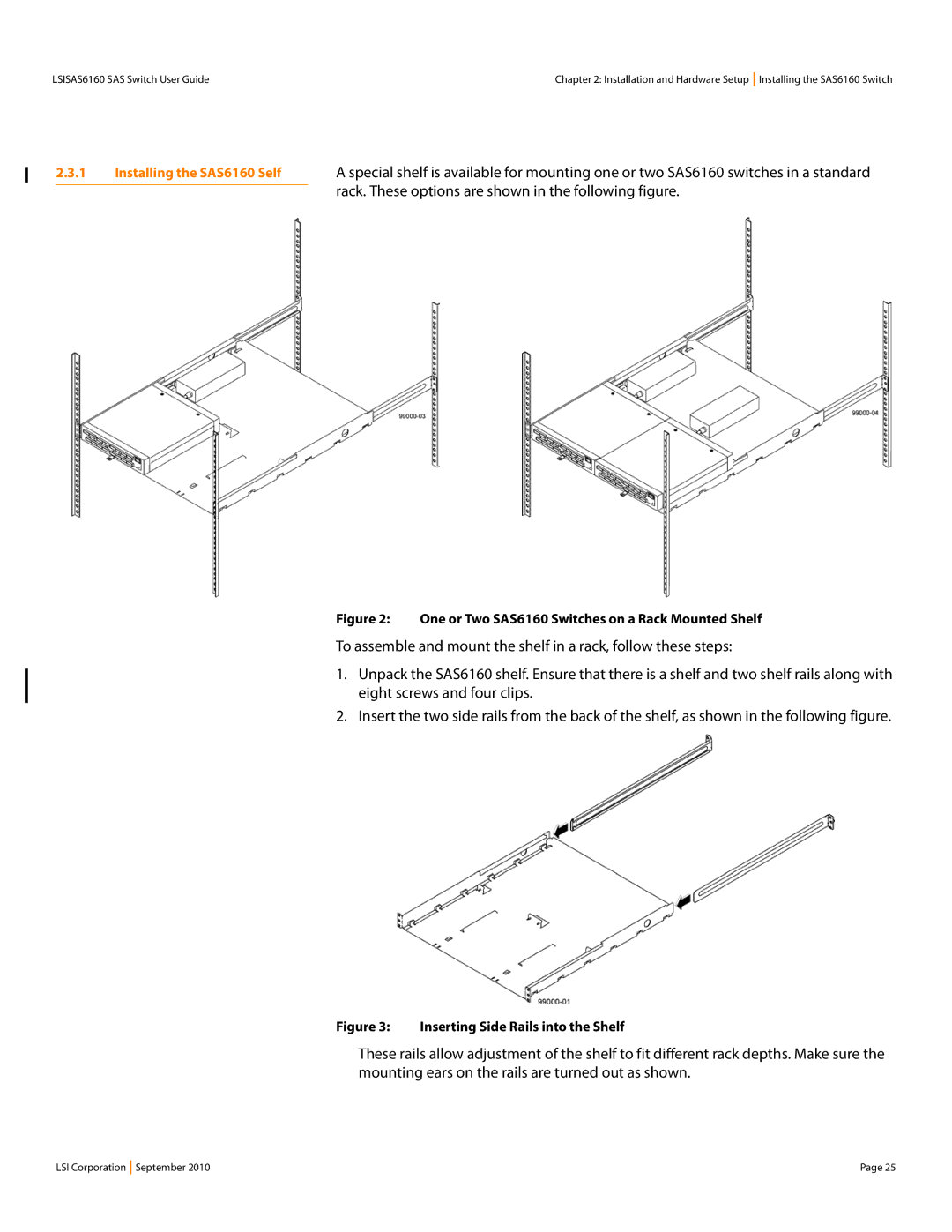 LSI SAS6160 manual Rack. These options are shown in the following figure 