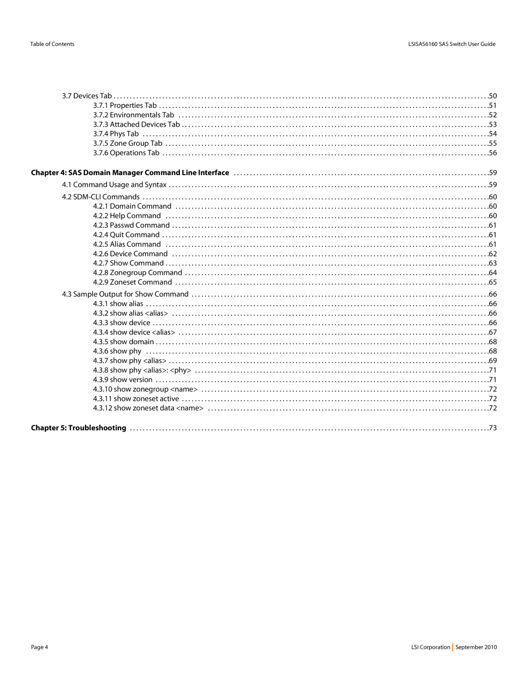 LSI SAS6160 manual SAS Domain Manager Command Line Interface 