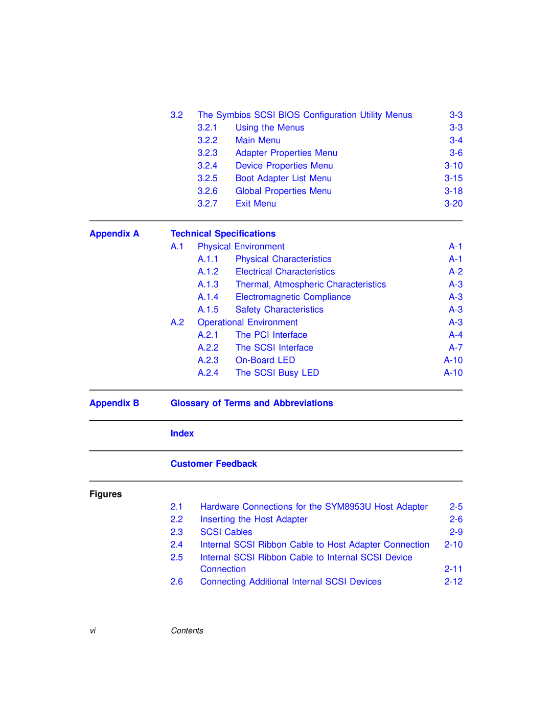 LSI SYM8953U manual Appendix a Technical Specifications 