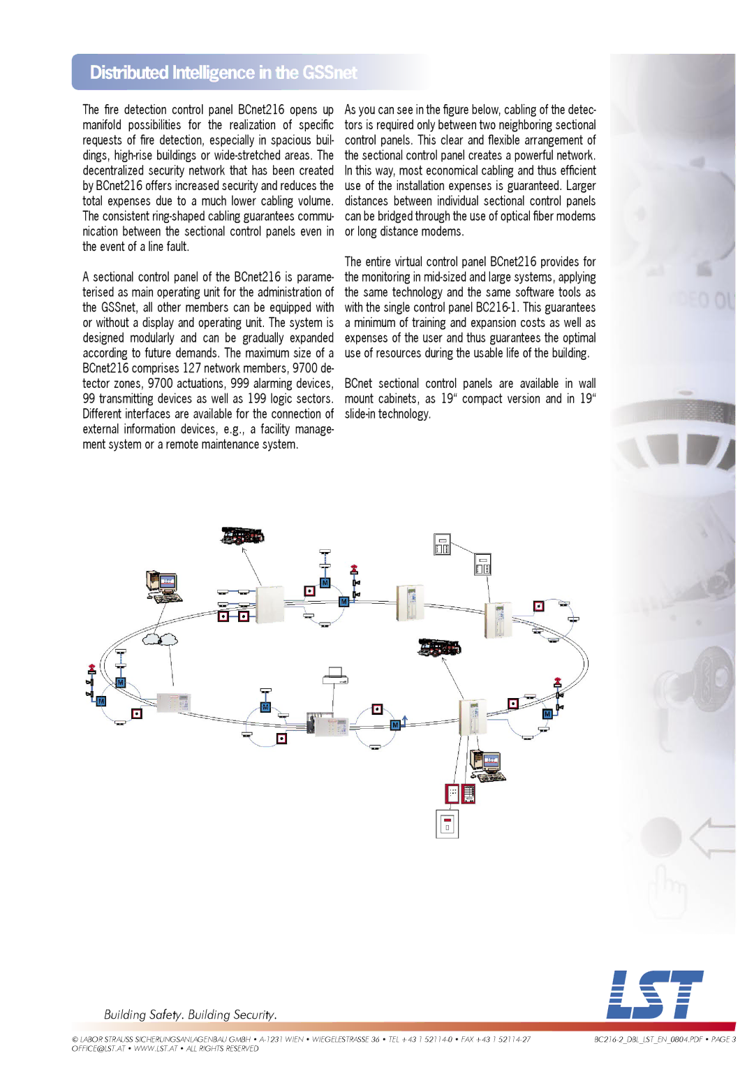 LST EN 54, EN 12094-1 manual Distributed Intelligence in the GSSnet 