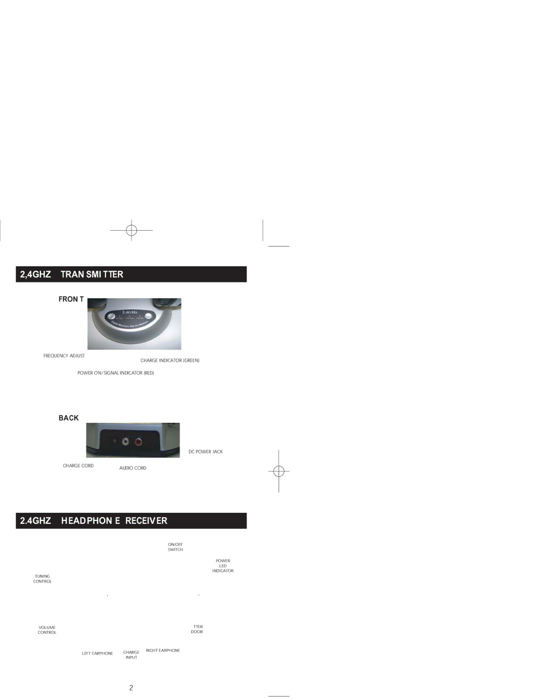 LTB Audio Systems LTB-WRST warranty 4GHZ Tran SMI Tter, 4GHZ Headphon E Receiver 