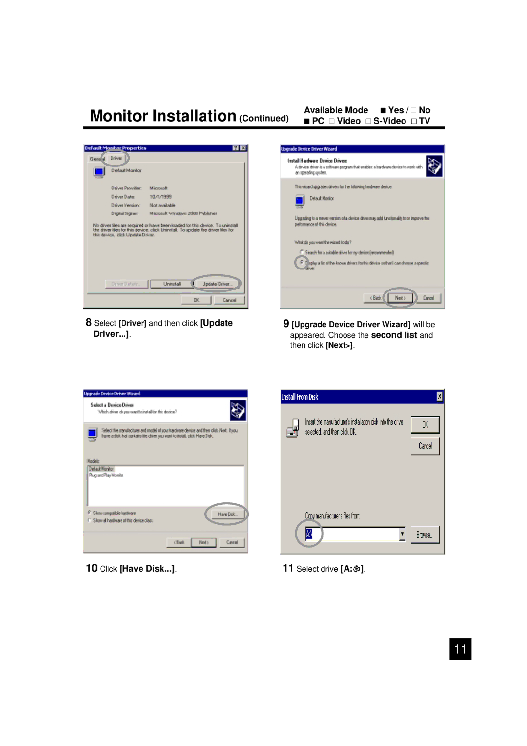 Luce LCTV-2201A manual Click Have Disk, Upgrade Device Driver Wizard will be 