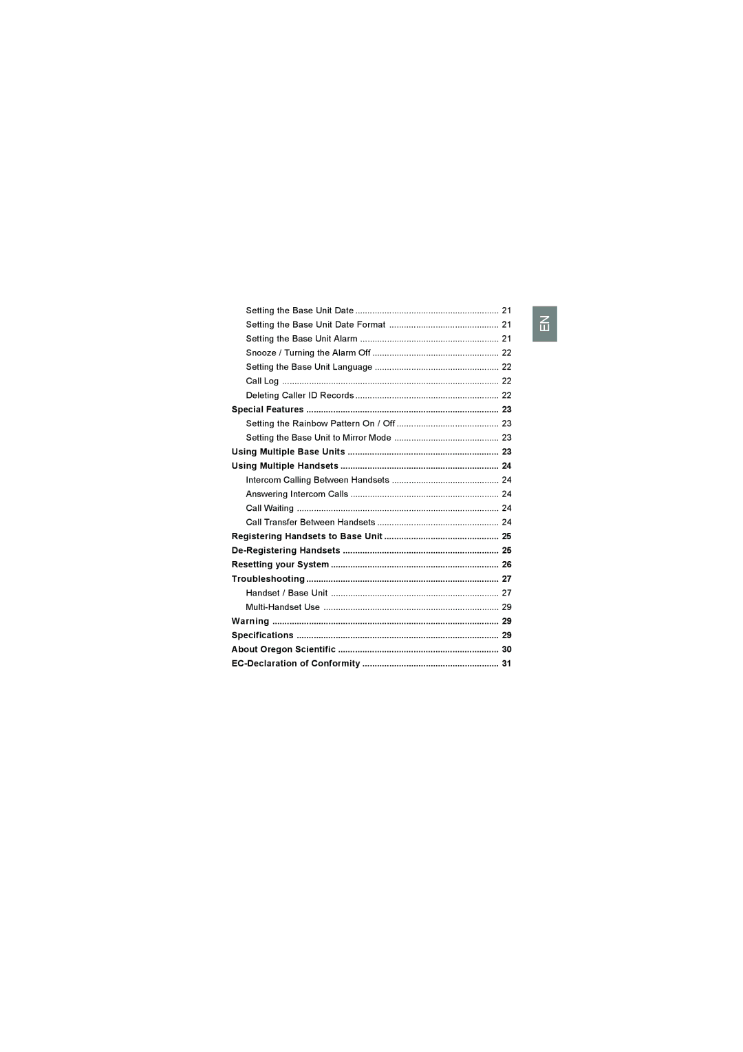 Luce LS328 user manual Setting the Base Unit Date Format 