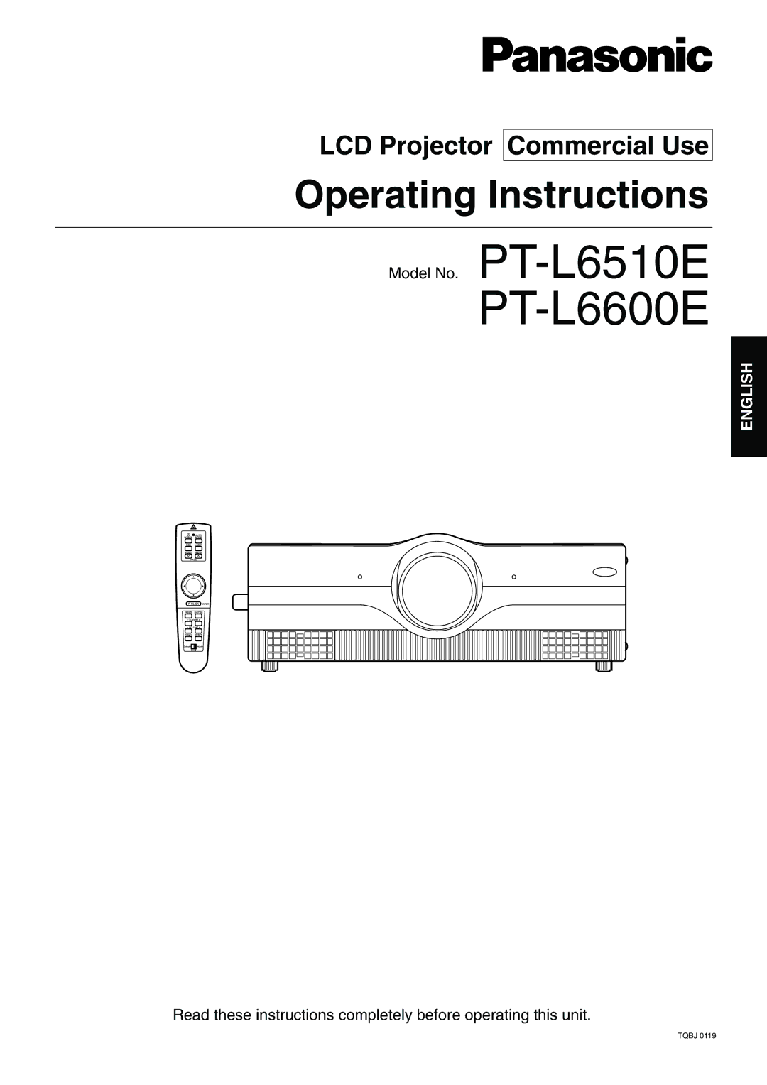 Luce PT-L6510E manual PT-L6600E, LCD Projector Commercial Use 