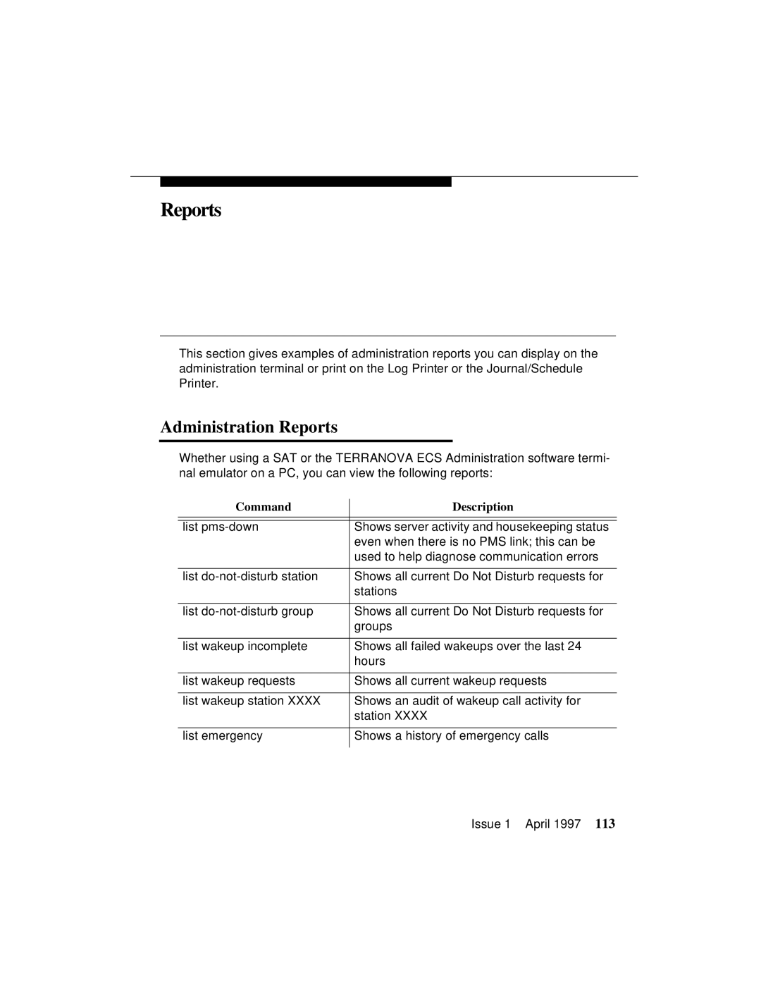 Lucent Technologies 1079984G3 manual Administration Reports 