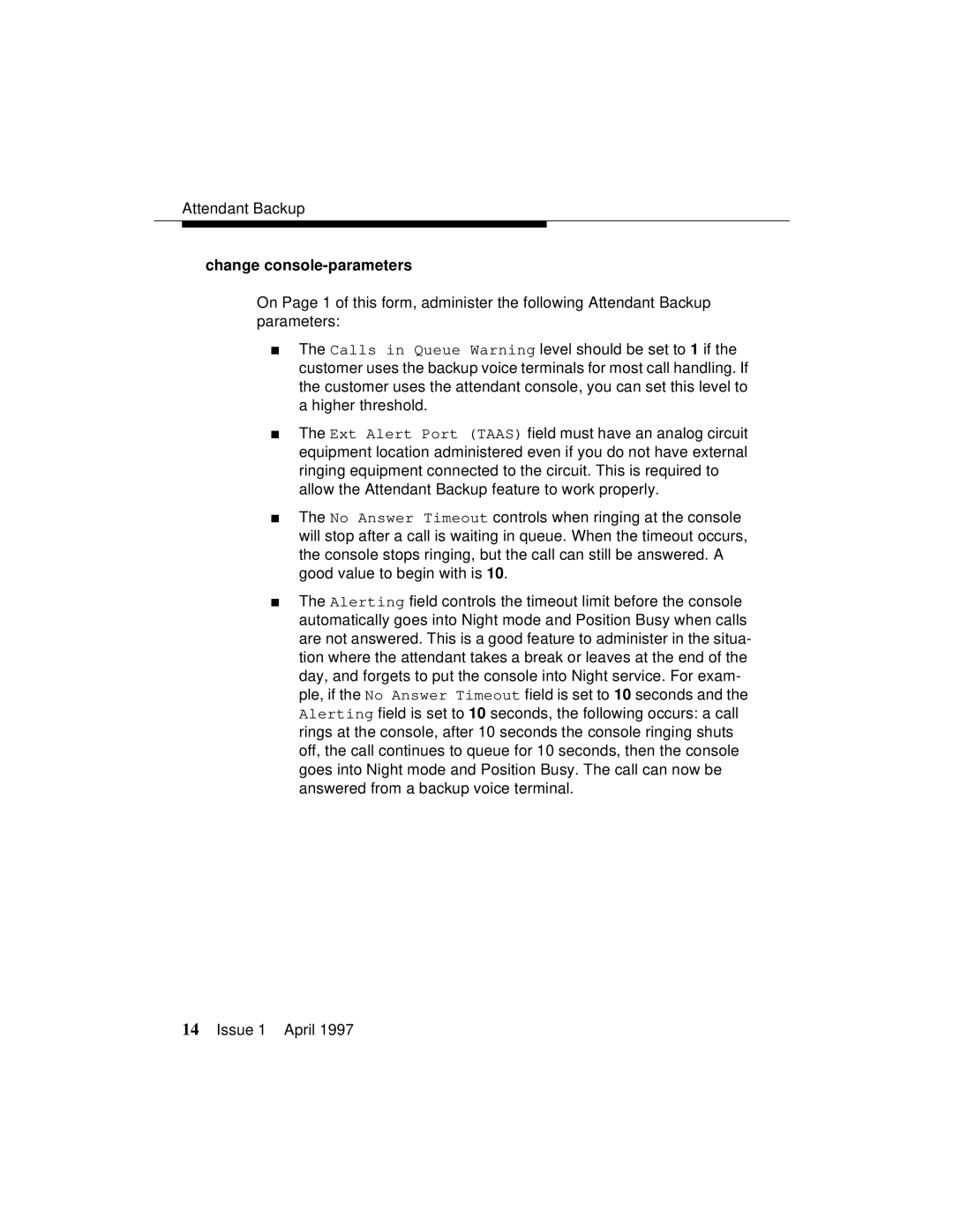 Lucent Technologies 1079984G3 manual Change console-parameters 