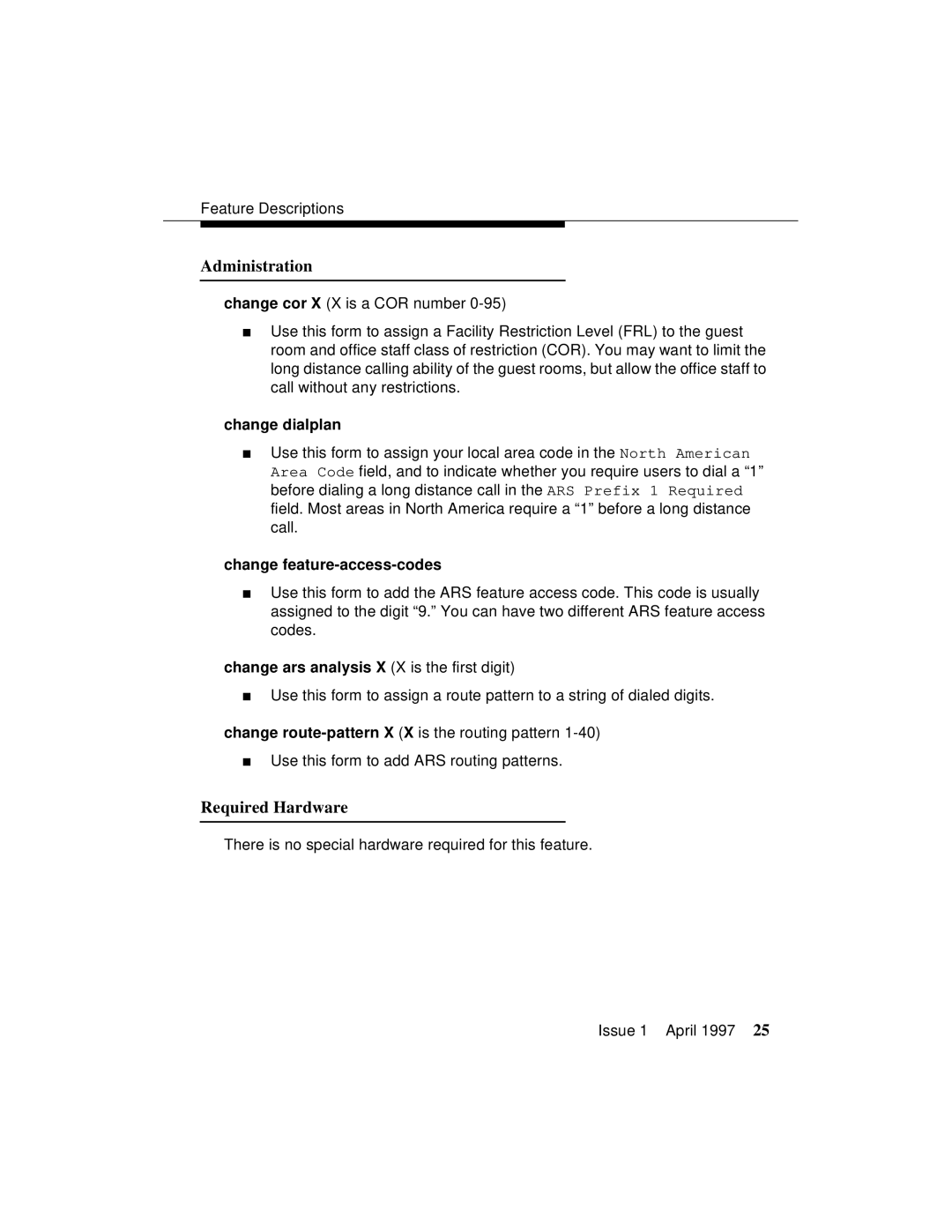 Lucent Technologies 1079984G3 manual Change dialplan, Change ars analysis X X is the first digit 