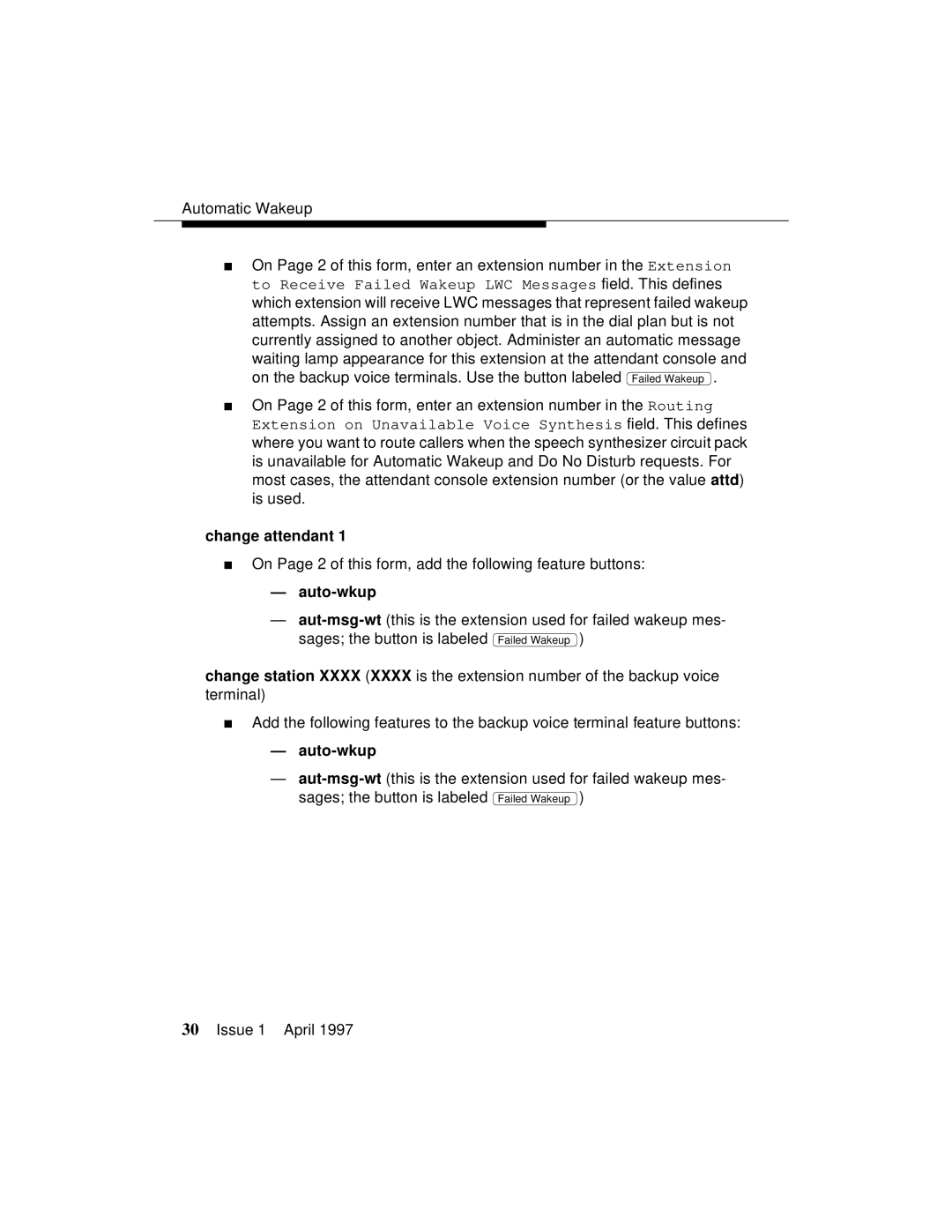 Lucent Technologies 1079984G3 manual On Page 2 of this form, add the following feature buttons 