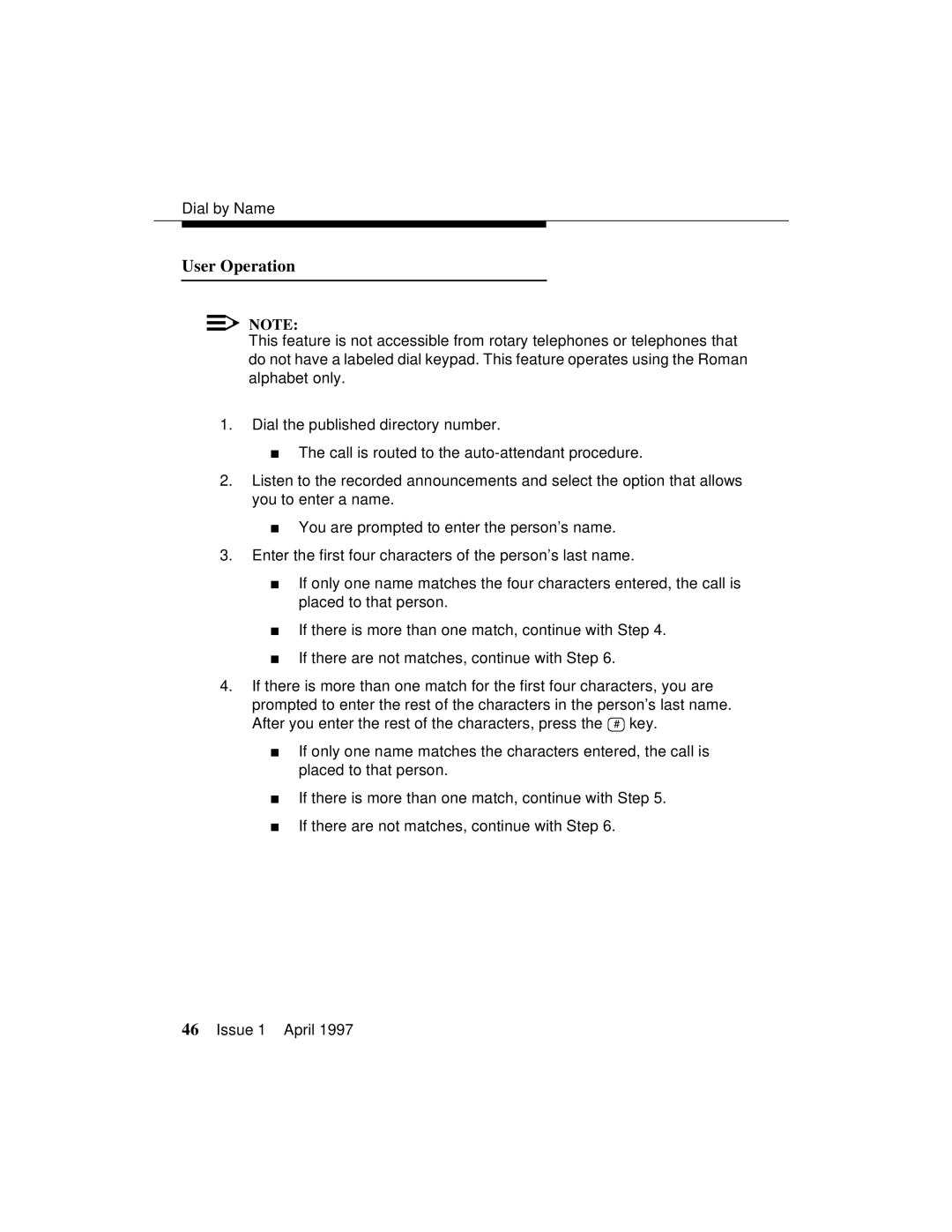 Lucent Technologies 1079984G3 manual User Operation 