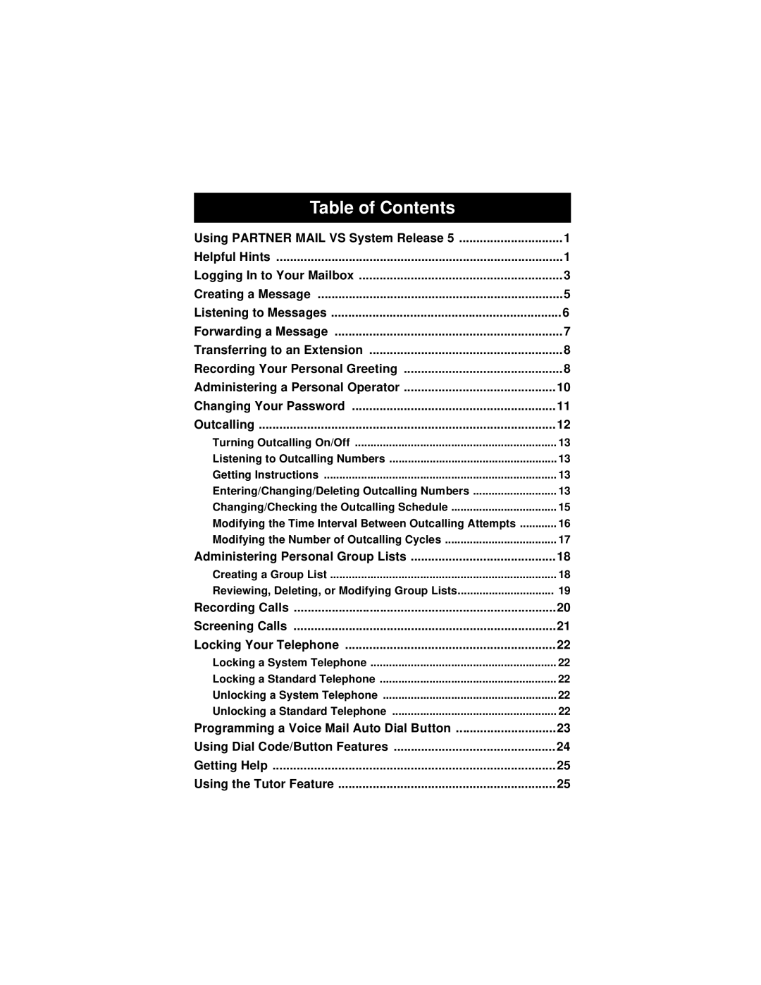 Lucent Technologies 108355140 manual Table of Contents 