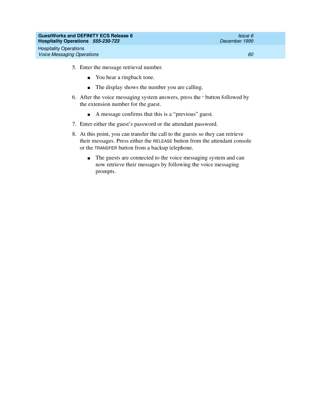 Lucent Technologies 108596560 manual GuestWorks and Definity ECS Release 