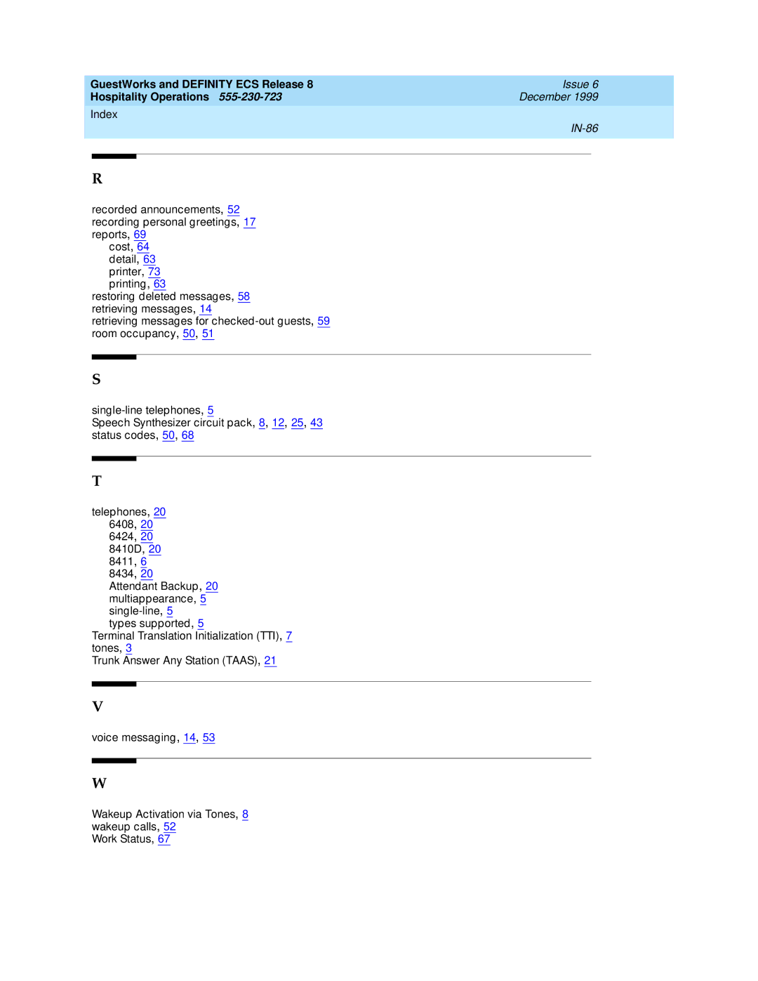 Lucent Technologies 108596560 manual IN-86 