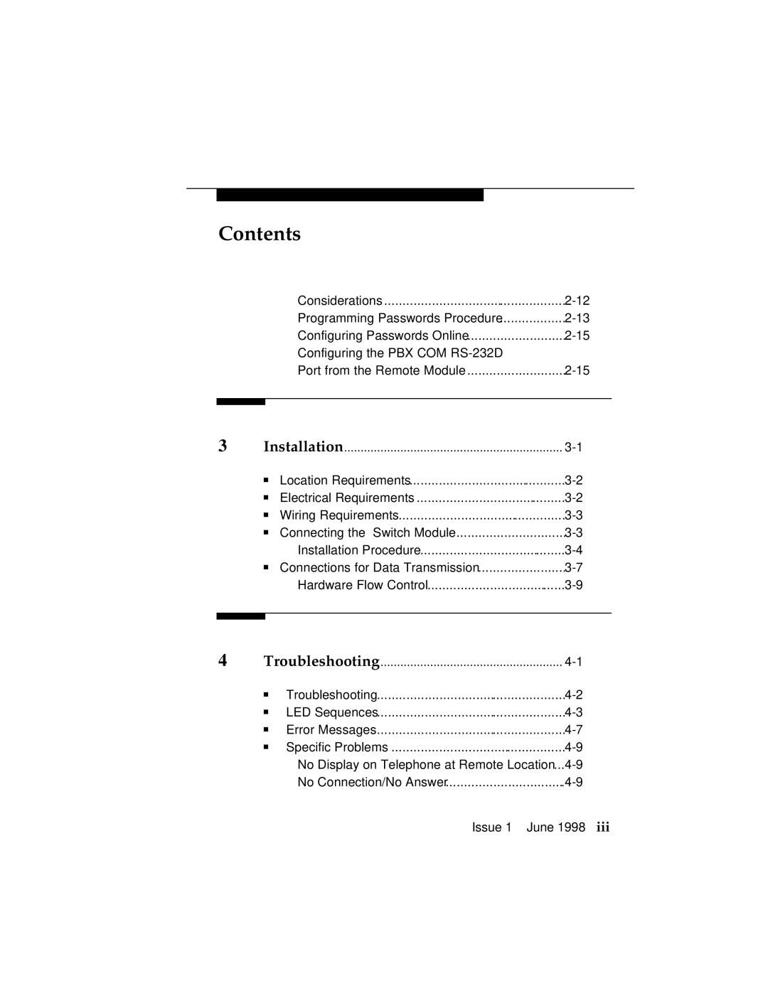 Lucent Technologies 1100 manual Connecting the Switch Module 