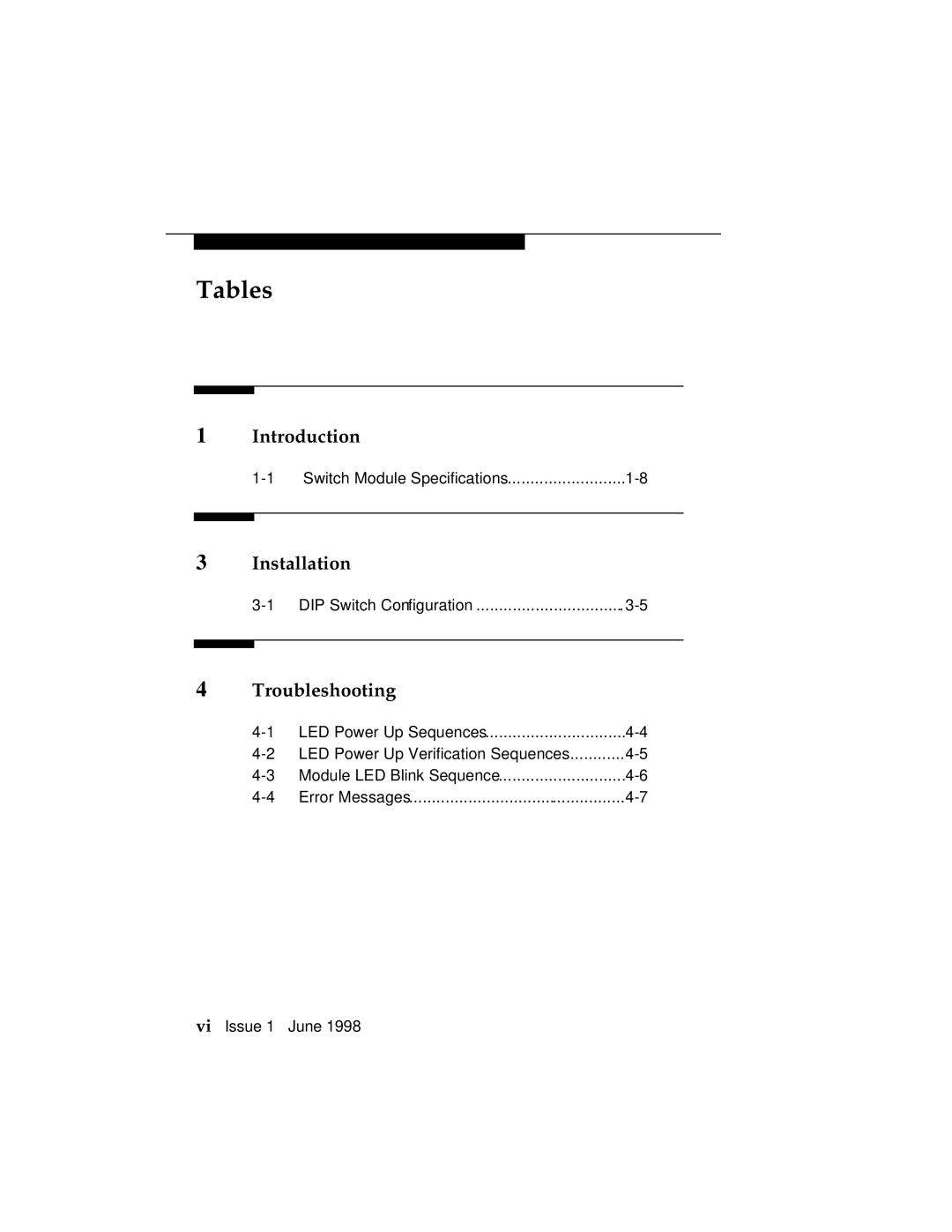 Lucent Technologies 1100 manual Tables 