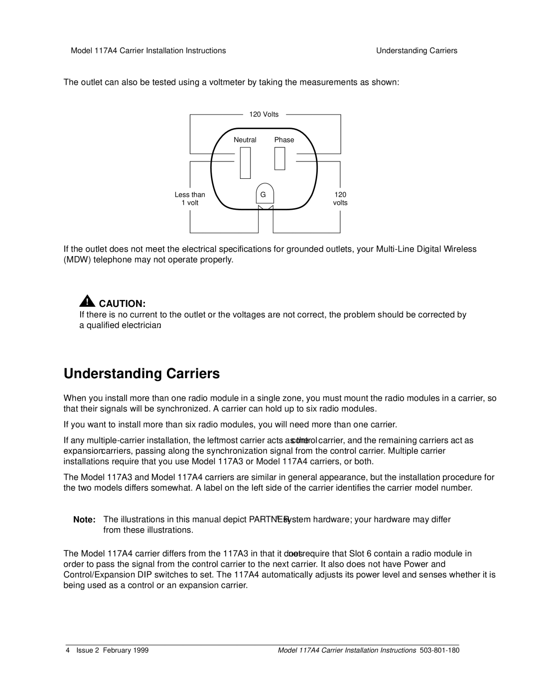 Lucent Technologies 117A4 installation instructions Understanding Carriers 