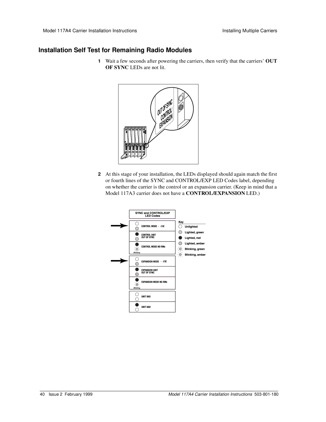 Lucent Technologies 117A4 installation instructions Installation Self Test for Remaining Radio Modules 