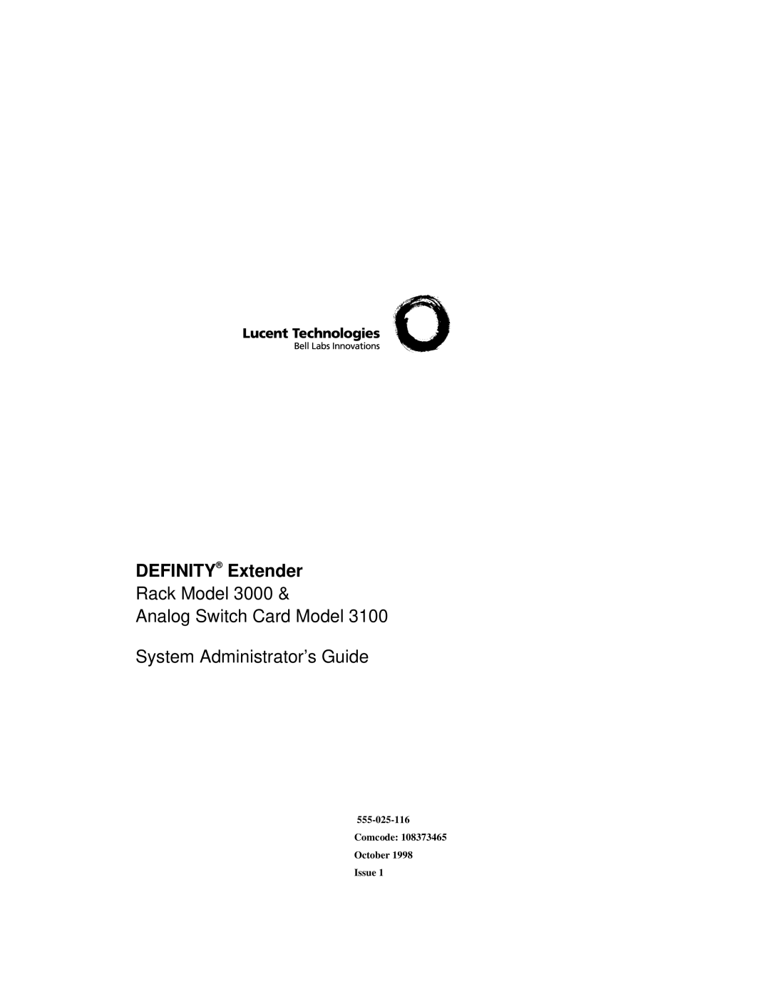 Lucent Technologies 3100, 3000 manual Definity Extender 