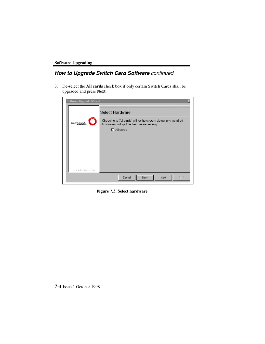 Lucent Technologies 3000, 3100 manual Select hardware 