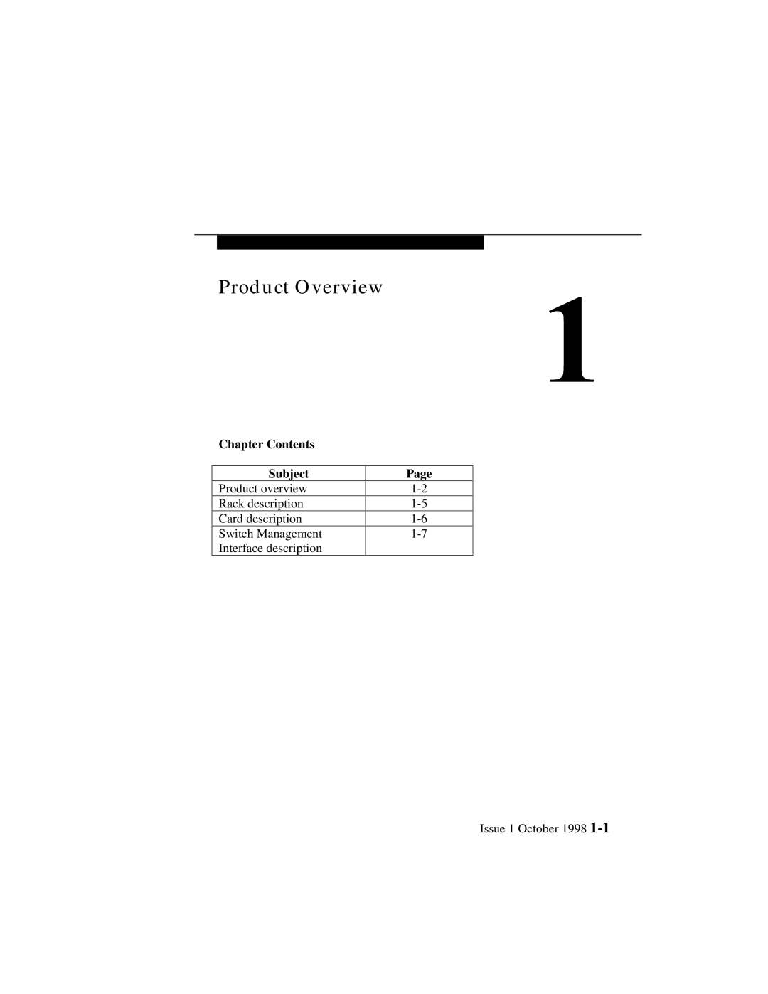 Lucent Technologies 3100, 3000 manual Product Overview, Chapter Contents Subject 