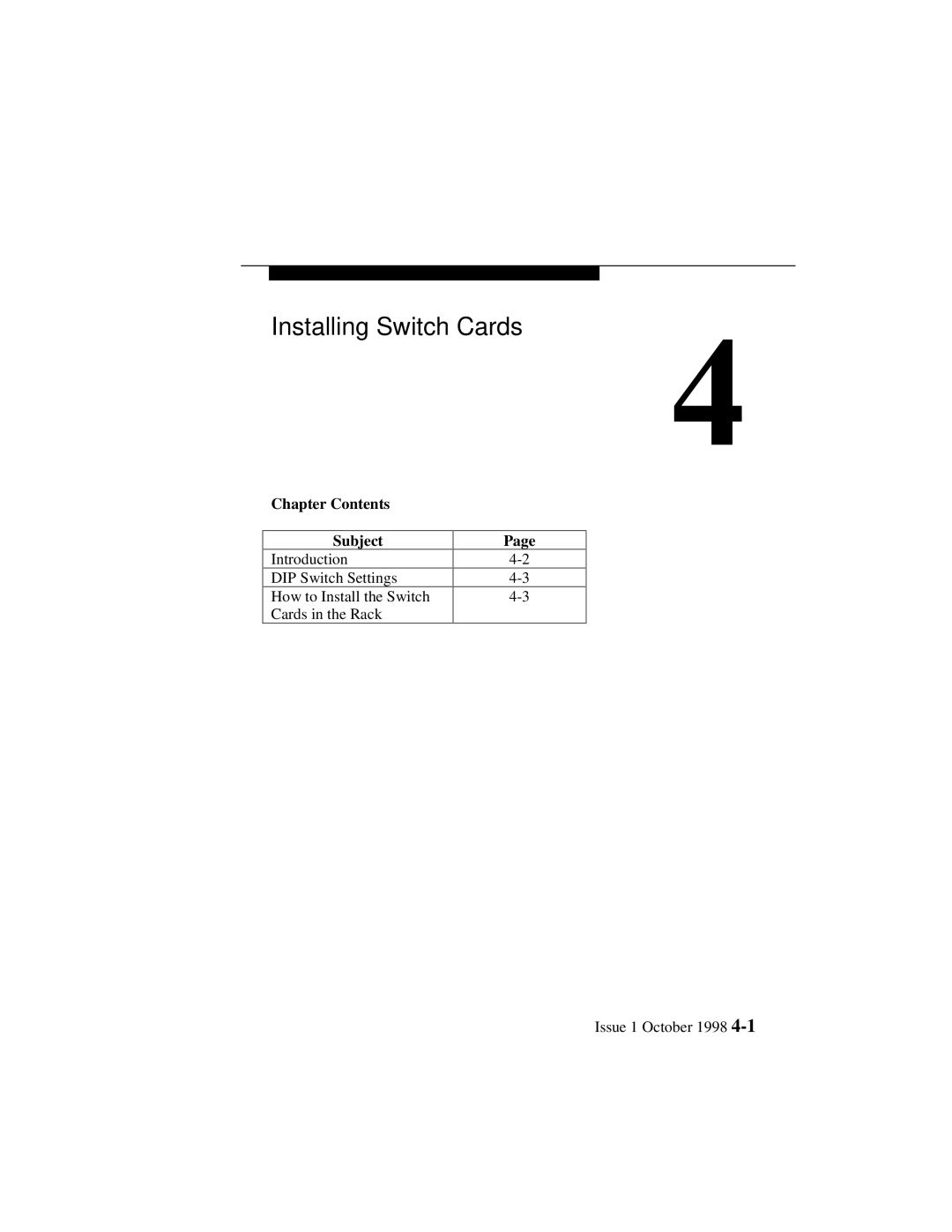 Lucent Technologies 3100, 3000 manual Installing Switch Cards 