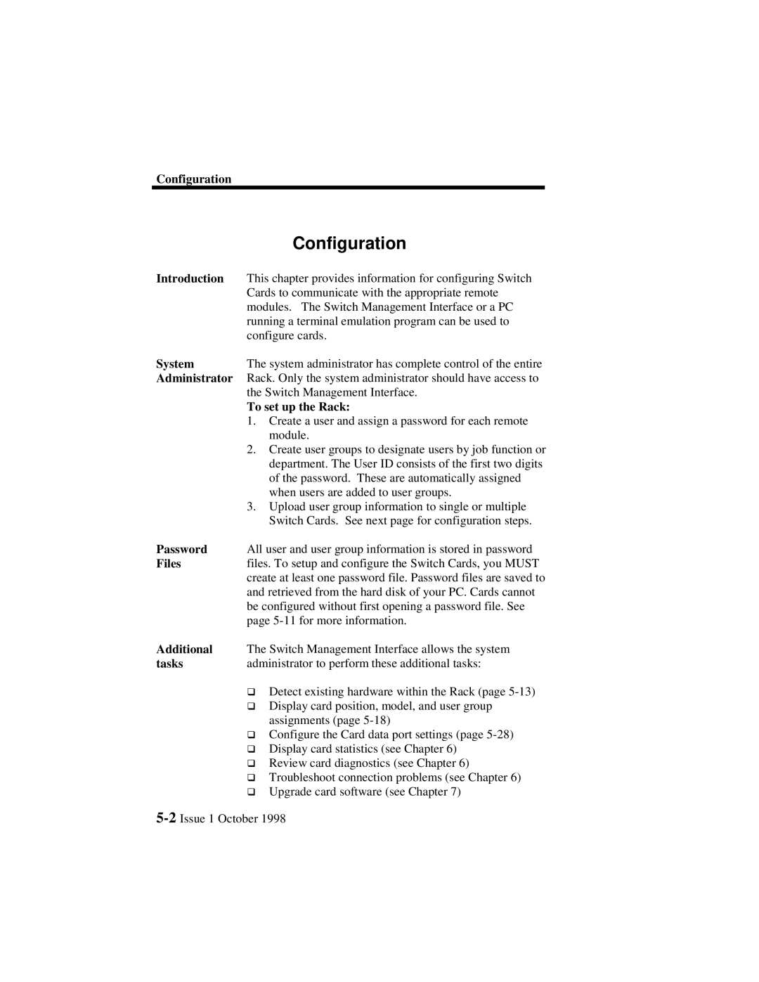 Lucent Technologies 3000, 3100 manual System, Administrator, To set up the Rack, Password, Files, Additional, Tasks 