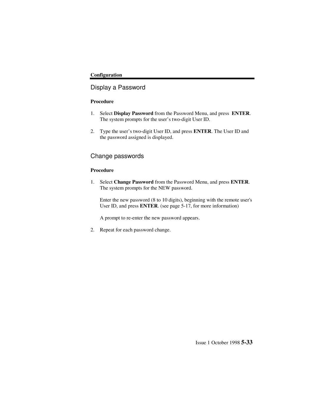 Lucent Technologies 3100, 3000 manual Display a Password 