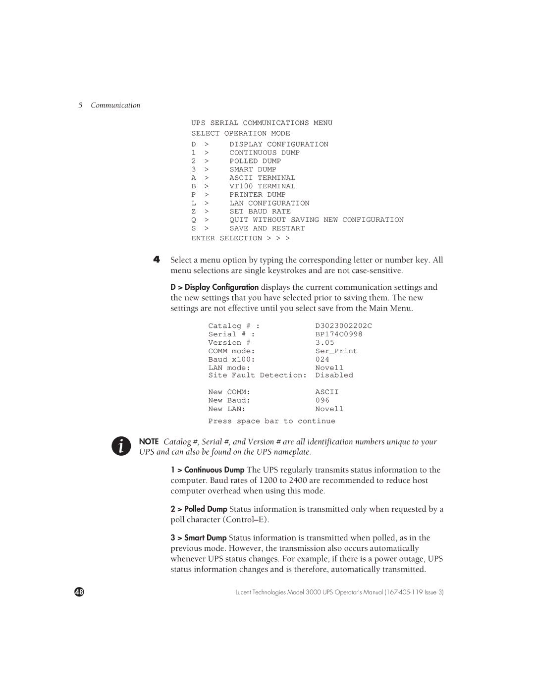 Lucent Technologies 3000 VA manual Ascii 