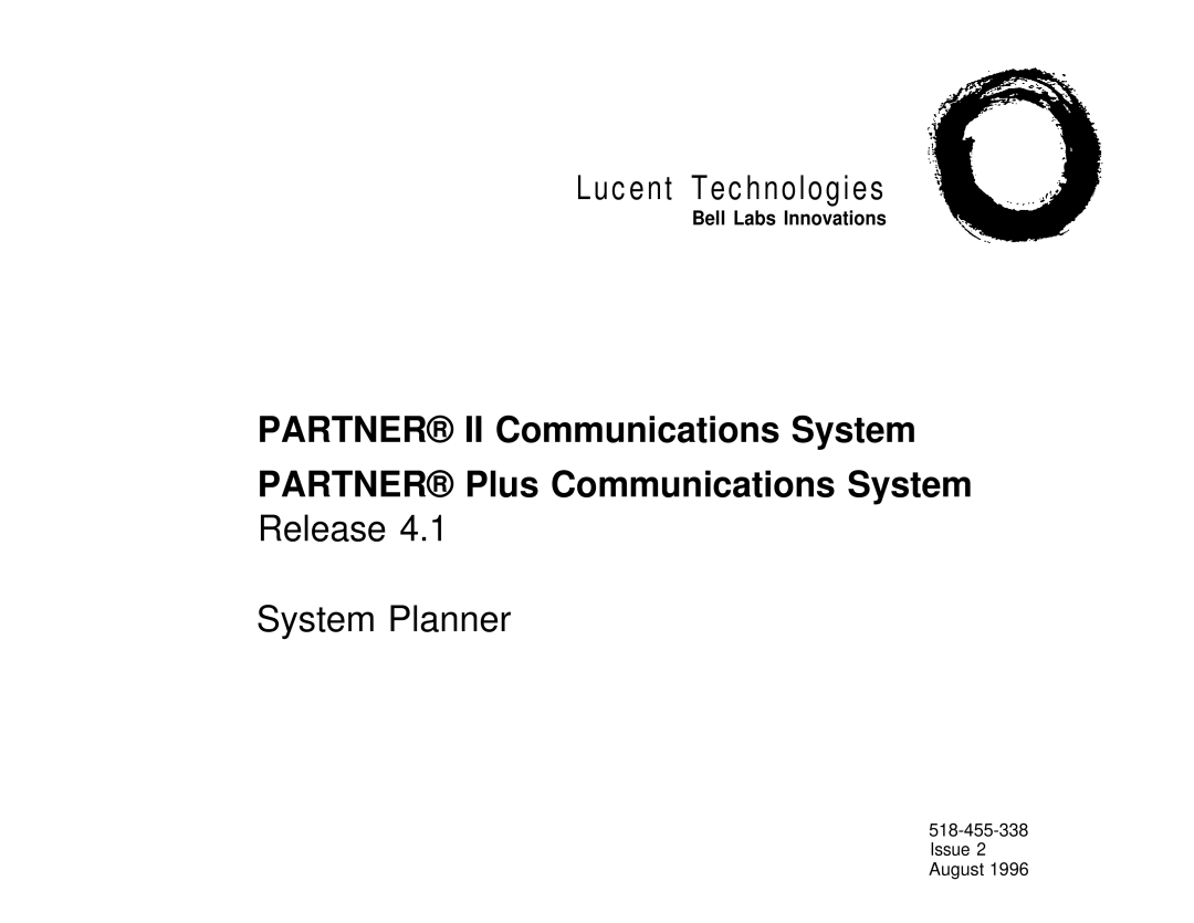 Lucent Technologies 4.1 manual Release System Planner 