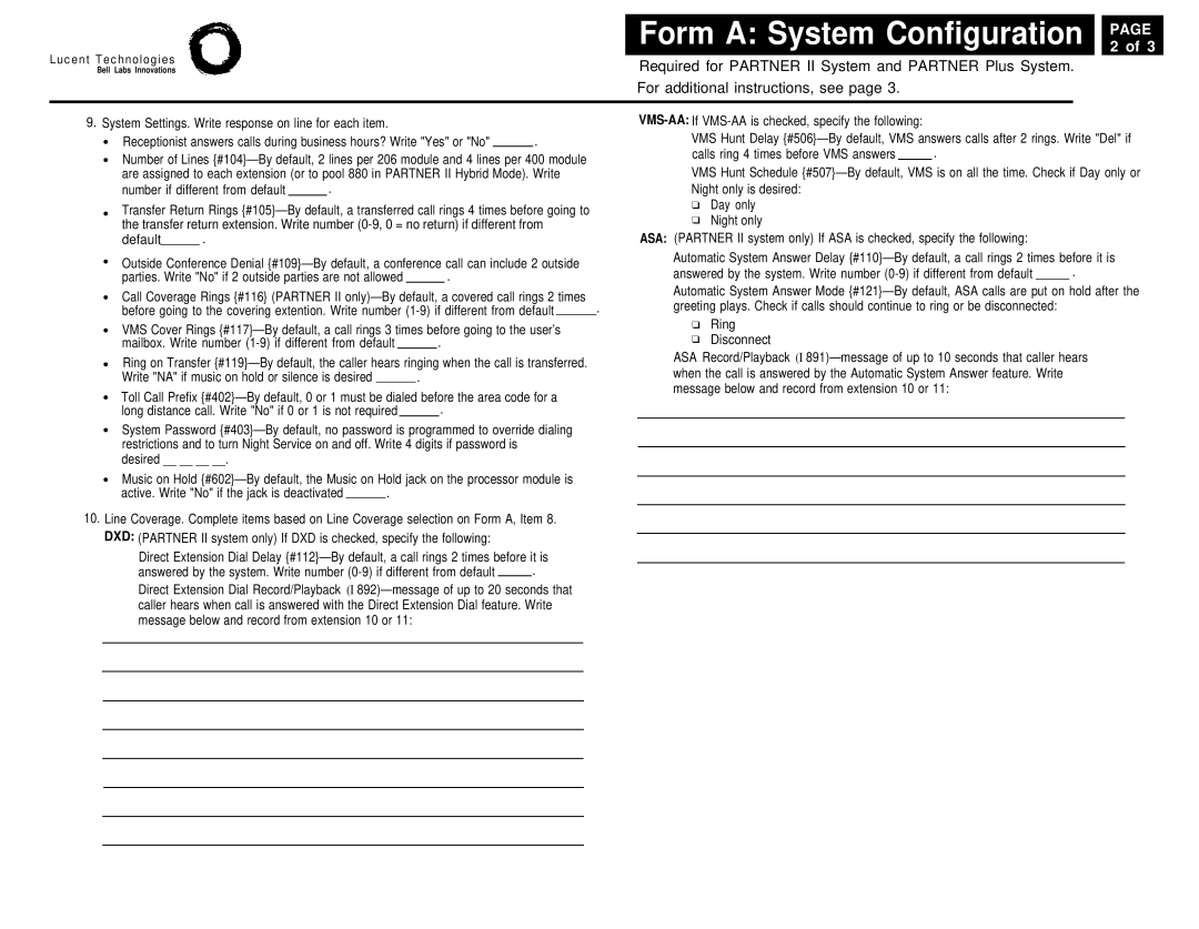 Lucent Technologies 4.1 manual Night only is desired 