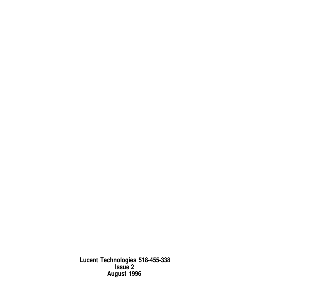 Lucent Technologies 4.1 manual Lucent Technologies Issue August 