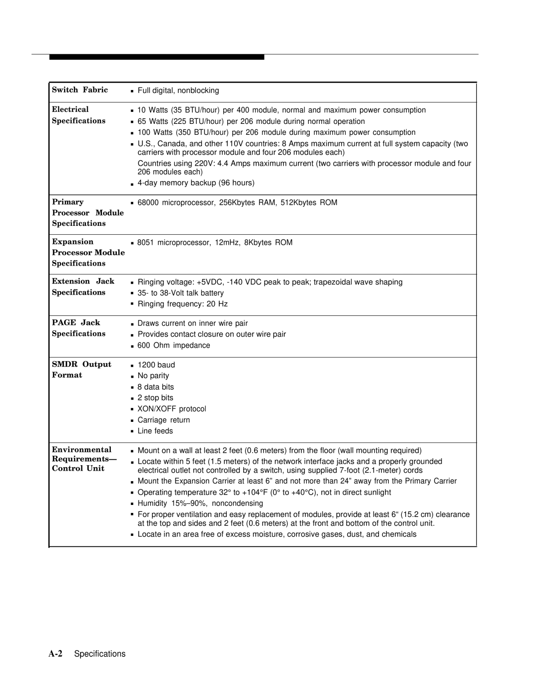 Lucent Technologies 4.1 manual 2Specifications 