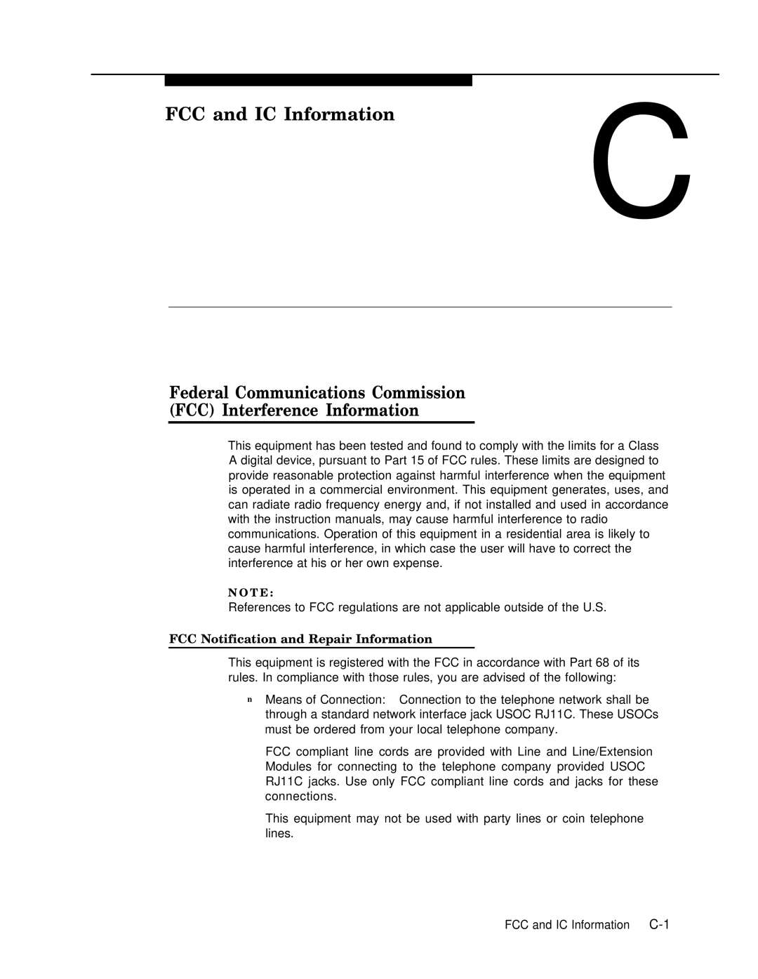 Lucent Technologies 4.1 manual FCC and IC Information, FCC Notification and Repair Information 