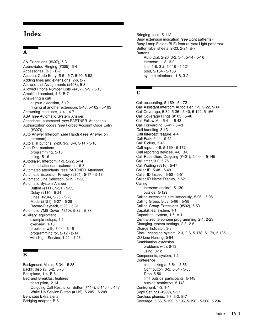 Lucent Technologies 4.1 manual Index 